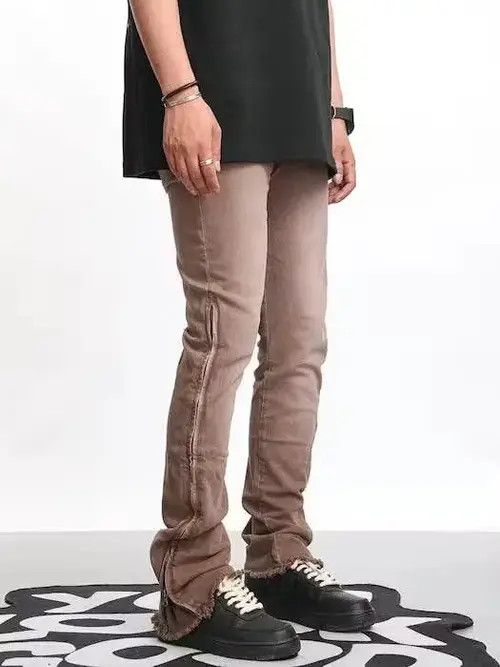 Japanese Brand × Jean faded utility zipper flared punk jeans Size US 28 / EU 44 - 2 Thumbnail