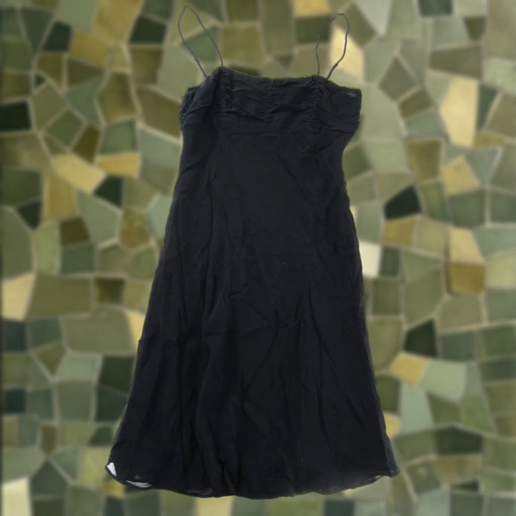 White House Black Market NWT White House Black Market Black 100% Rayon Midi Tank Slip Dress Women 12 Size XL / US 12-14 / IT 48-50 - 1 Thumbnail