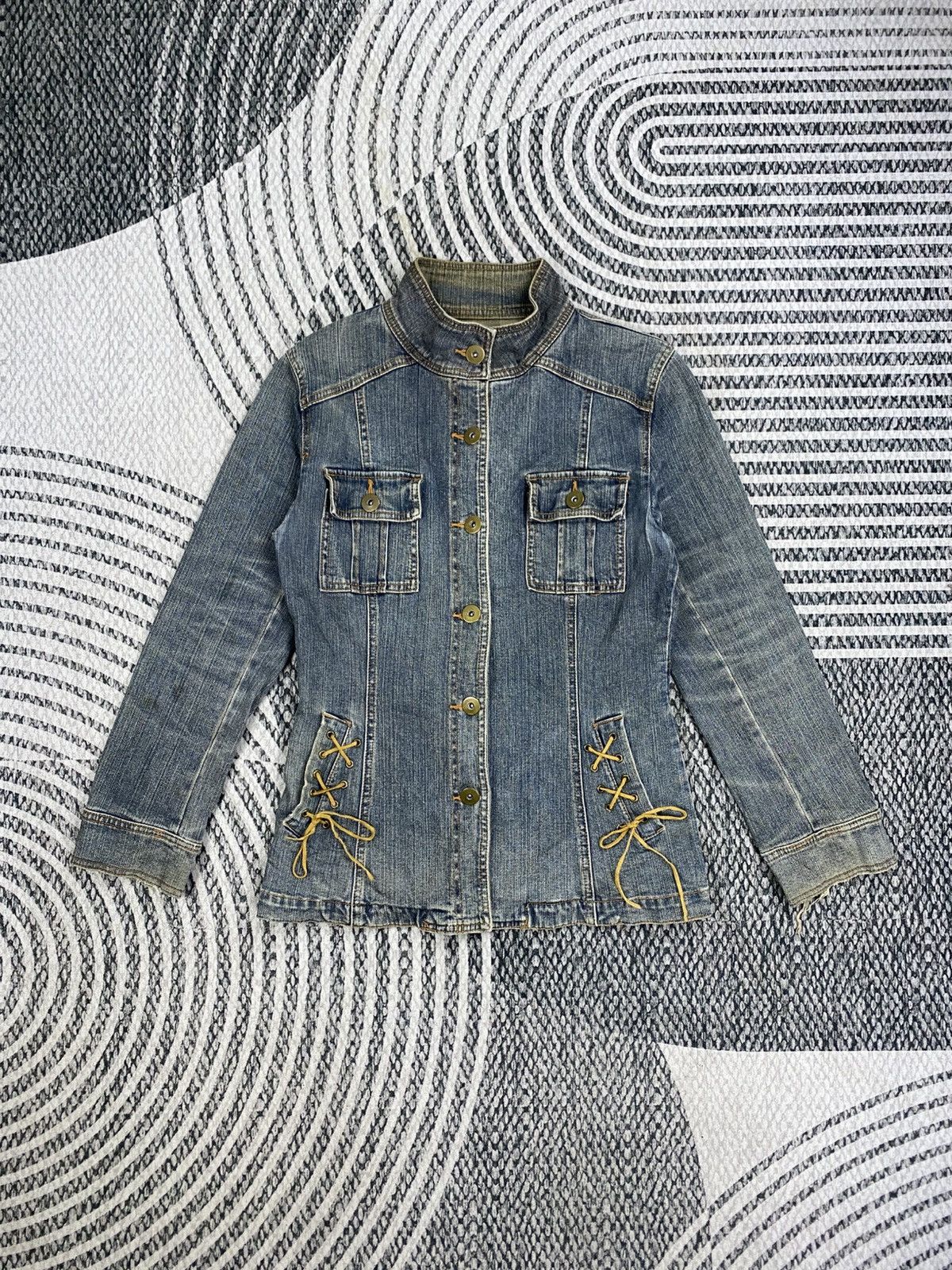 If Six Was Nine Vintage Japanese Brand Lace-Up Dedim Bodage Jacket Size S / US 4 / IT 40 - 1 Thumbnail