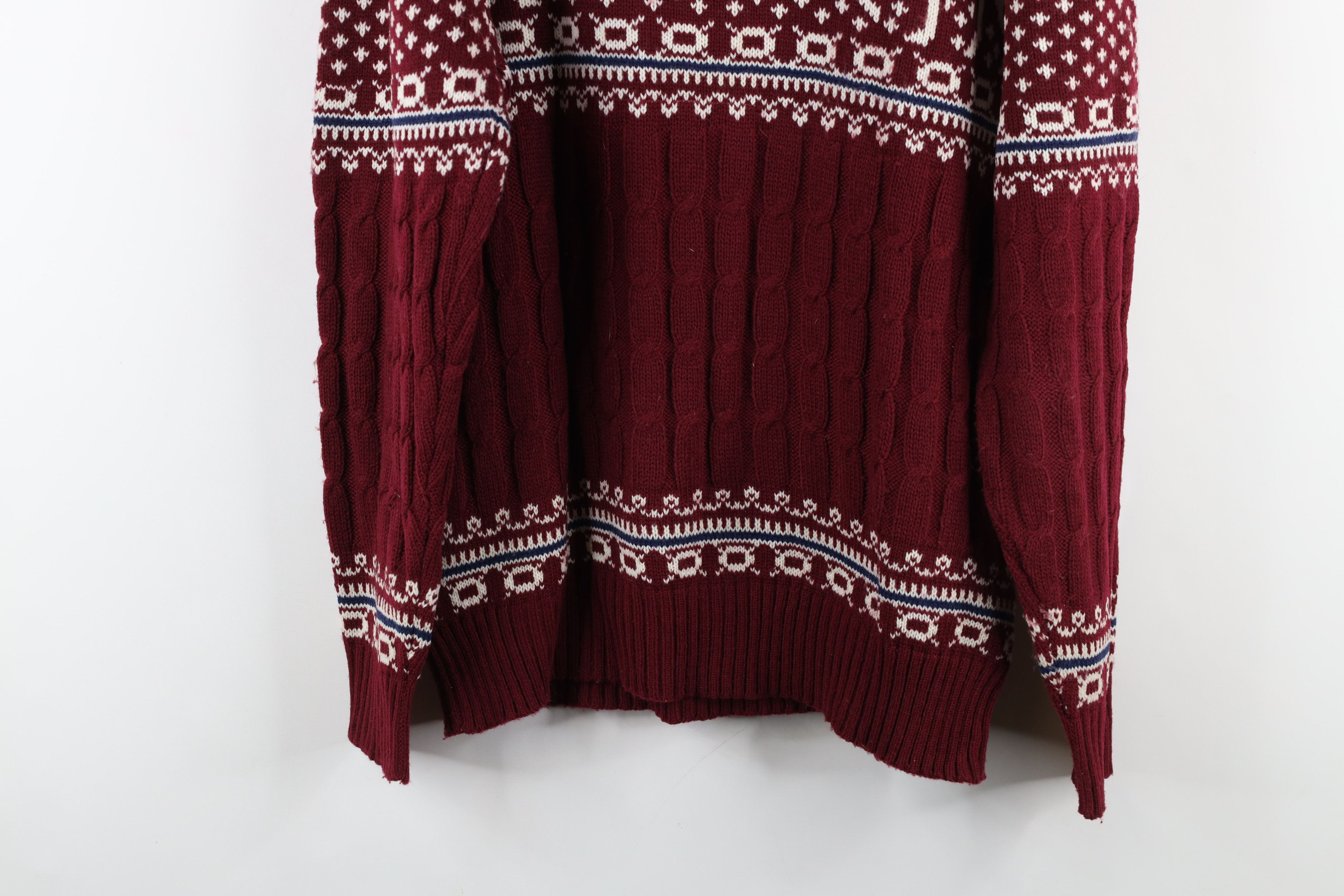 Vintage Vintage 70s Streetwear Fair Isle Reindeer Cable Knit Sweater Size US M / EU 48-50 / 2 - 13 Thumbnail