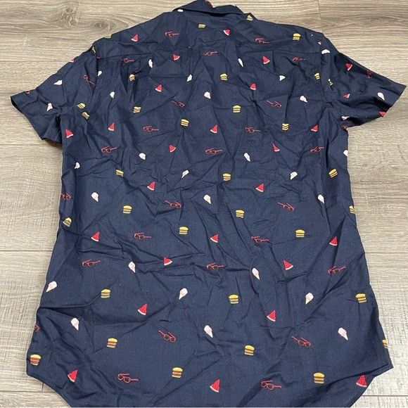 J.Crew J Crew Flex Summer Icon Watermelon Glasses Burger Button Up Size US XL / EU 56 / 4 - 5 Thumbnail