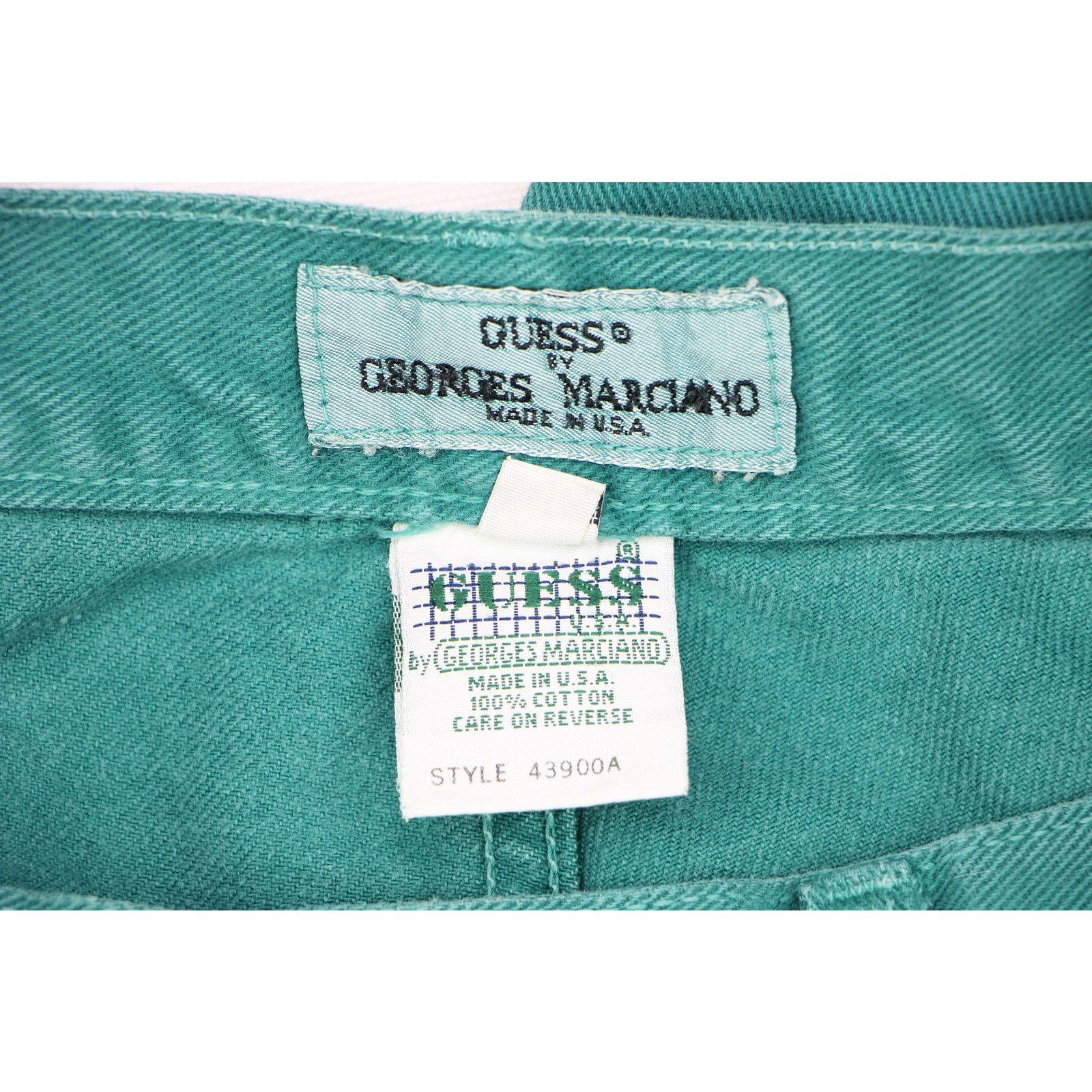 Vintage Guess Vintage Teal Denim Shorts High Waist Size US 36 / EU 52 - 3 Thumbnail