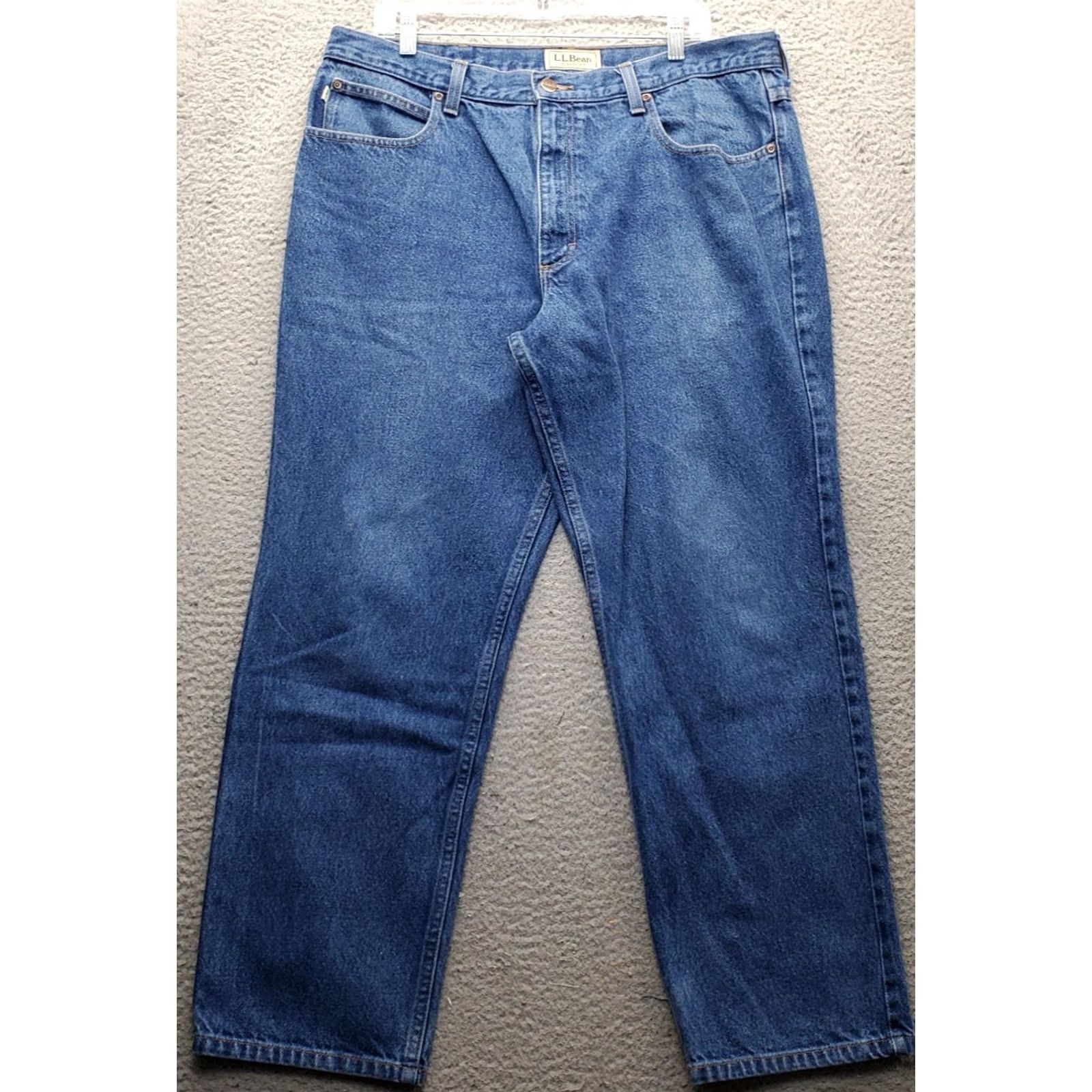 Vintage L.L. Bean Jeans Mens 38 Blue Straight 38x29 Denim Classic Fit Stonewash Pocket Size US 38 / EU 54 - 2 Thumbnail