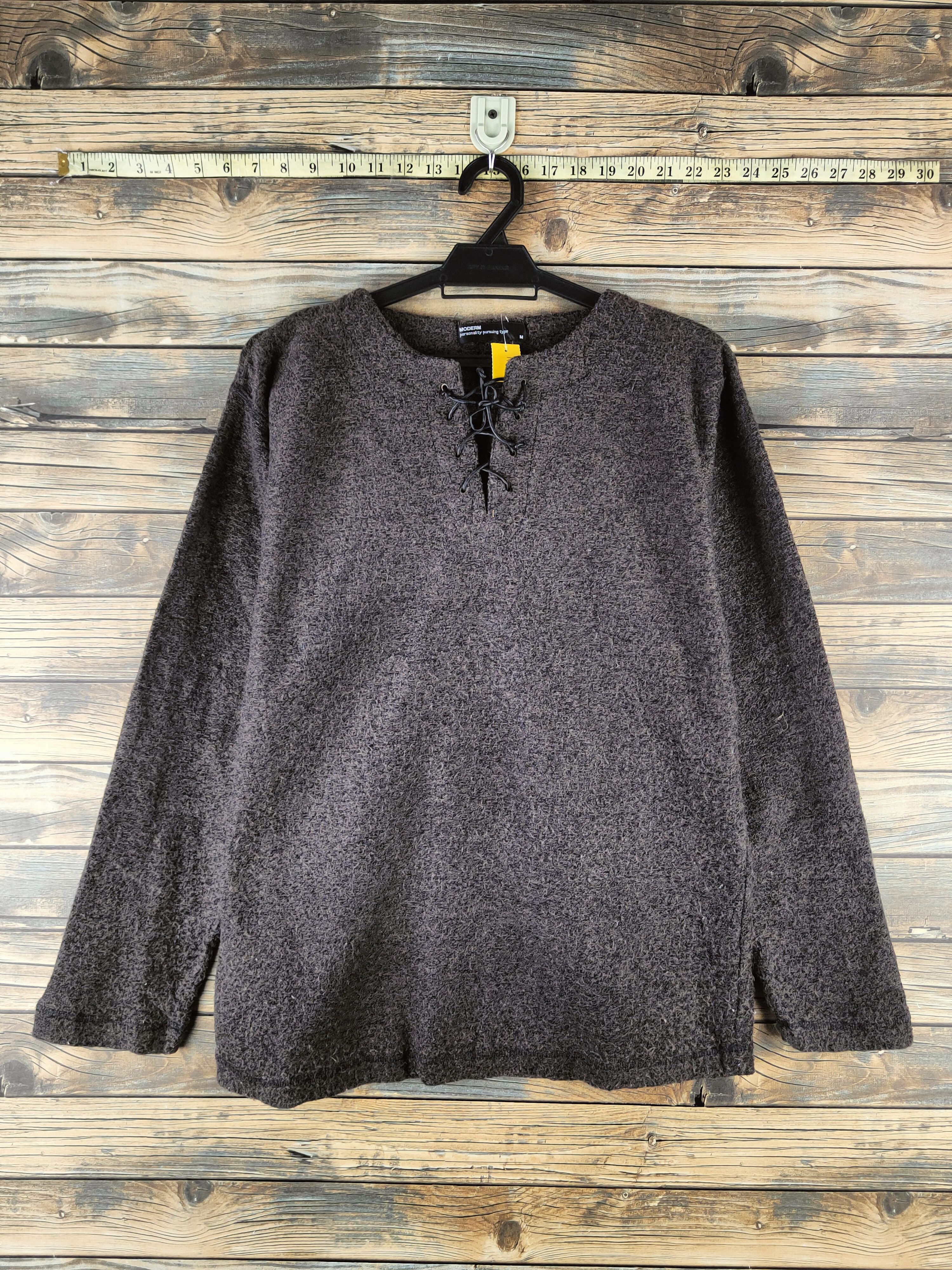 Japanese Brand DL Moderm Brown Knitwear Long Sleeve T-shirts #46-941 Size US M / EU 48-50 / 2 - 1 Thumbnail