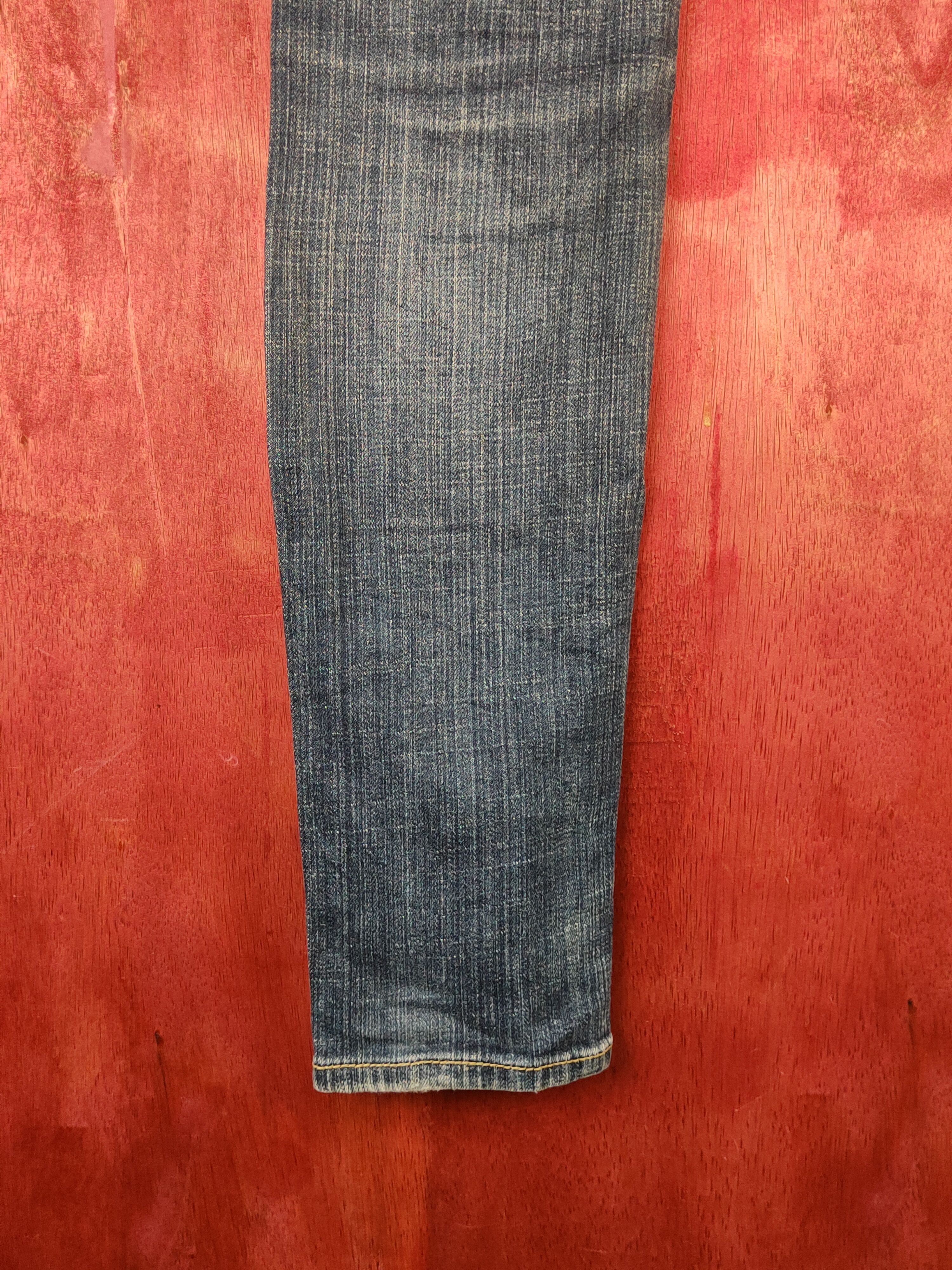 Japanese Brand N Dark Blue Distressed Ripped Jeans #S2220 Size 29" - 9 Thumbnail