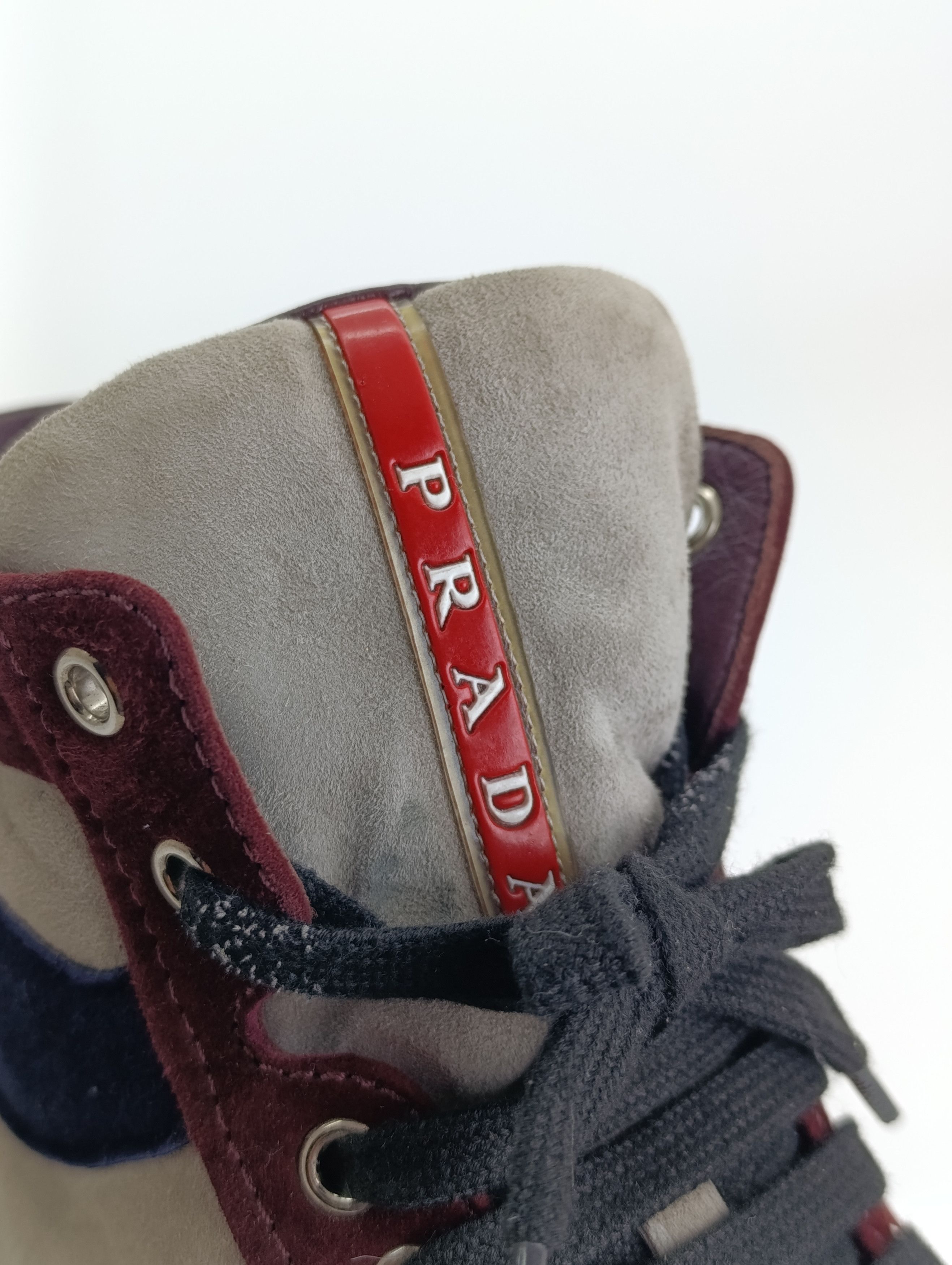 Prada PRADA WOMENS SUEDE ANKLE BOOTS LACE UP HIGH-TOP SNEAKERS Size US 7.5 / IT 37.5 - 13 Thumbnail