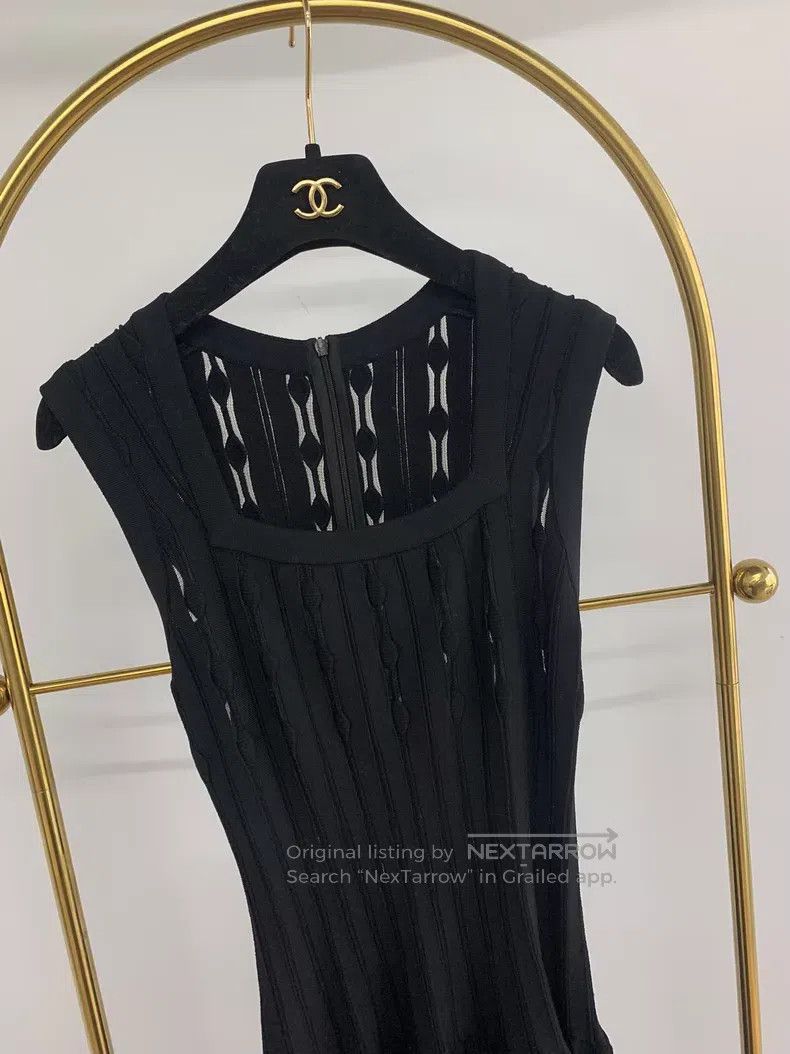 Alaia Alaia Black Knit Fit-and-Flare Dress Size XS / US 0-2 / IT 36-38 - 2 Thumbnail