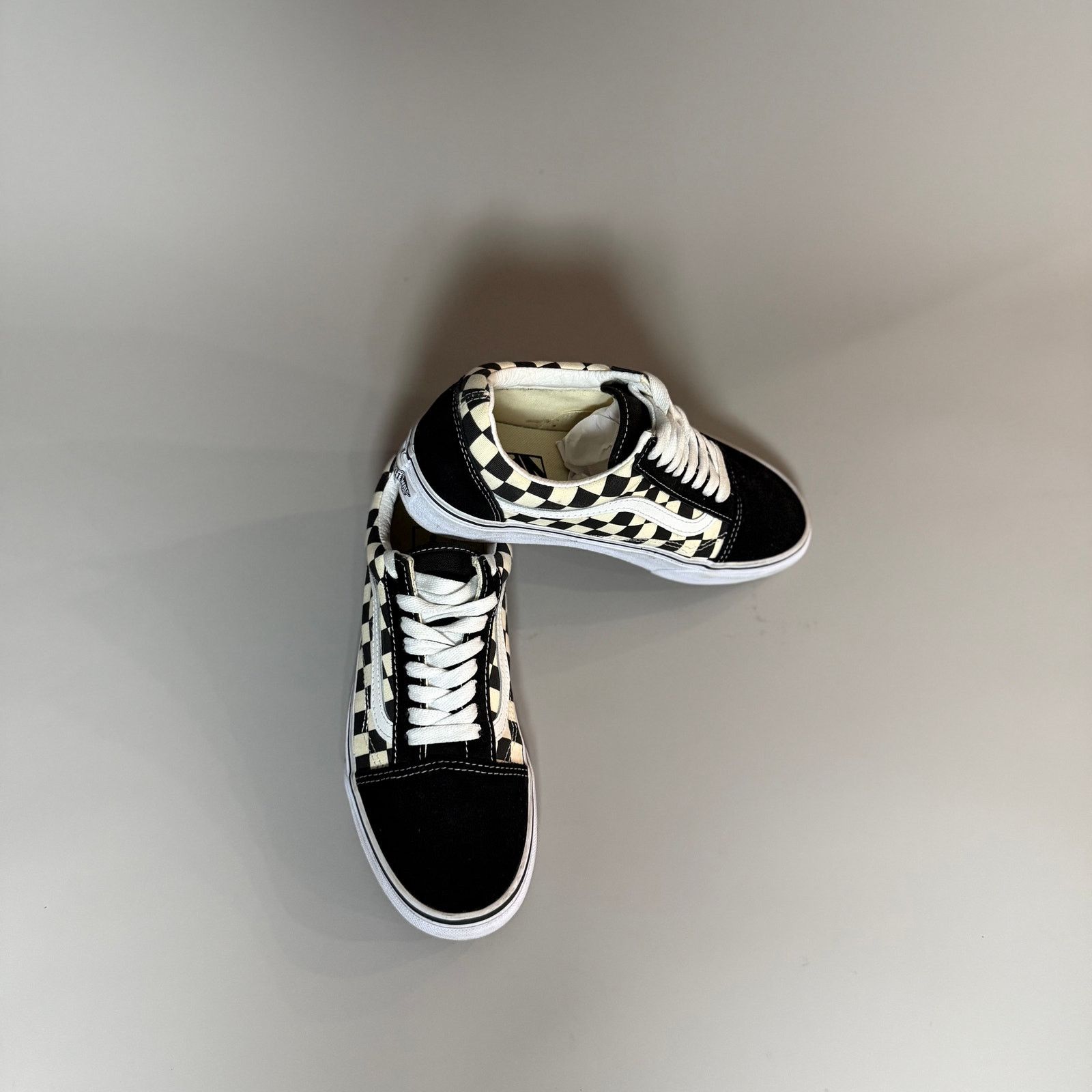 Vans Vans Old Skool Checkerboard Skate Shoe - Black / White Size US 6.5 / EU 39-40 - 4 Thumbnail