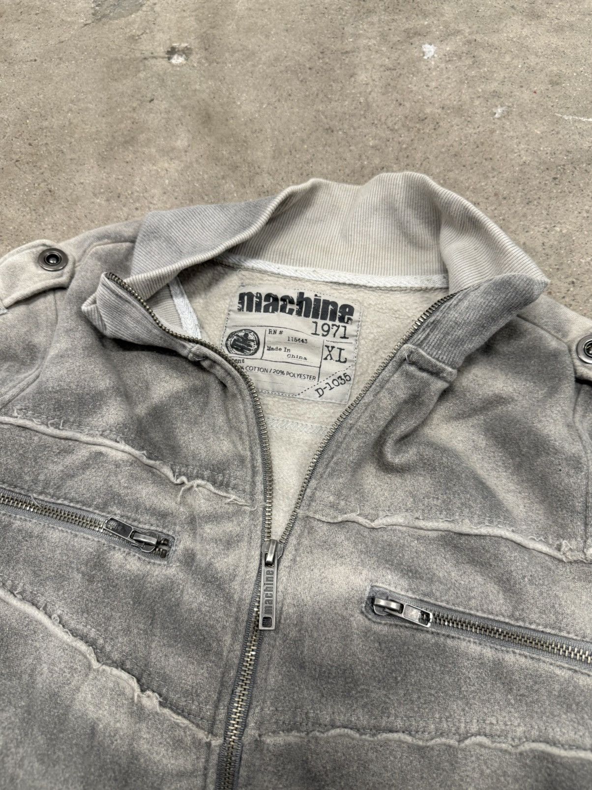 Vintage Y2K THE MACHINE ARCHIVE STYLE GRUNGE FADED FULL ZIP JACKET Size US XL / EU 56 / 4 - 7 Thumbnail