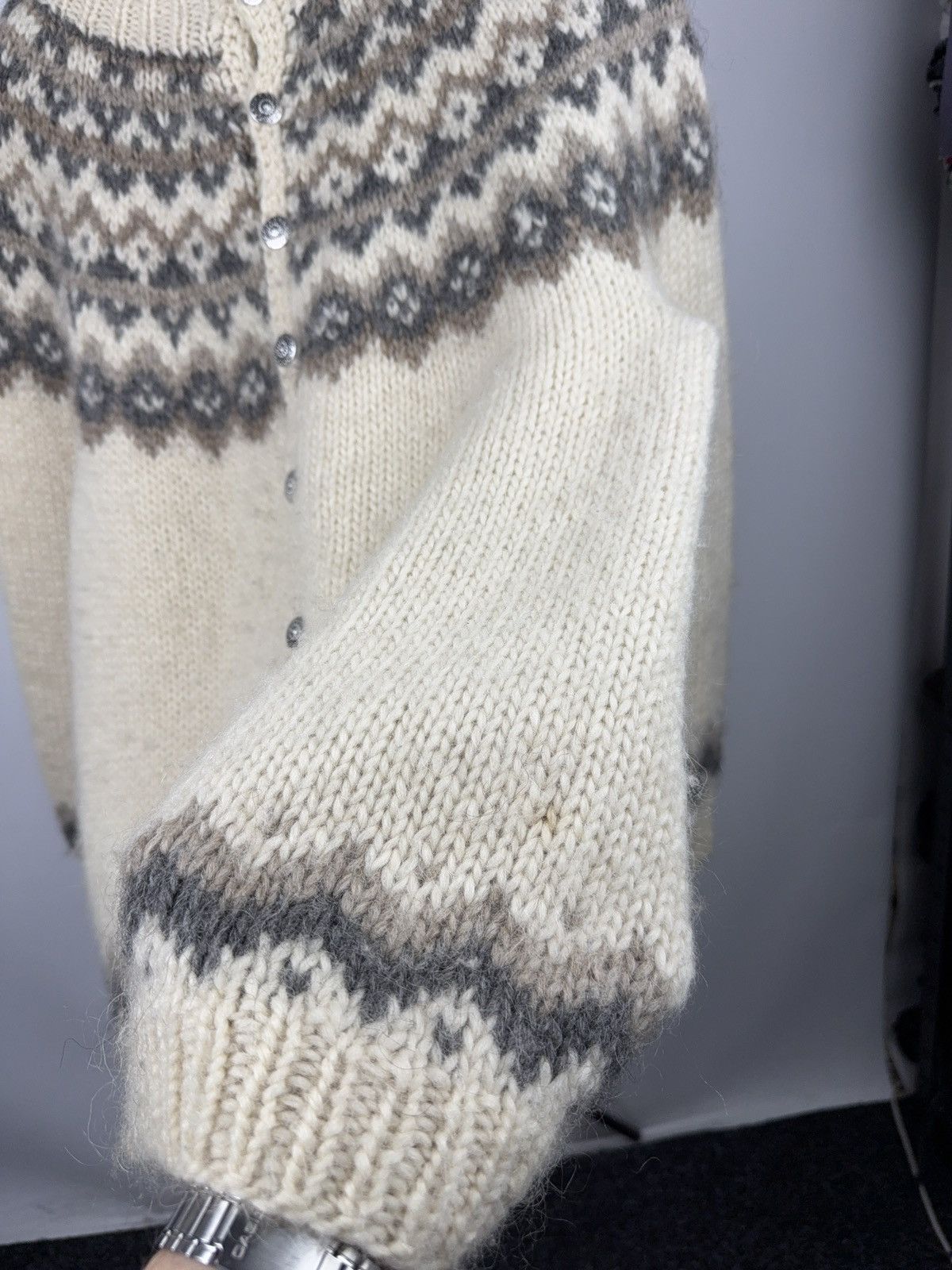 Japanese Brand Retro Vintage 90s Hilda Ltd Nordic Fair Isle Wool Cardigan Size US L / EU 52-54 / 3 - 4 Thumbnail
