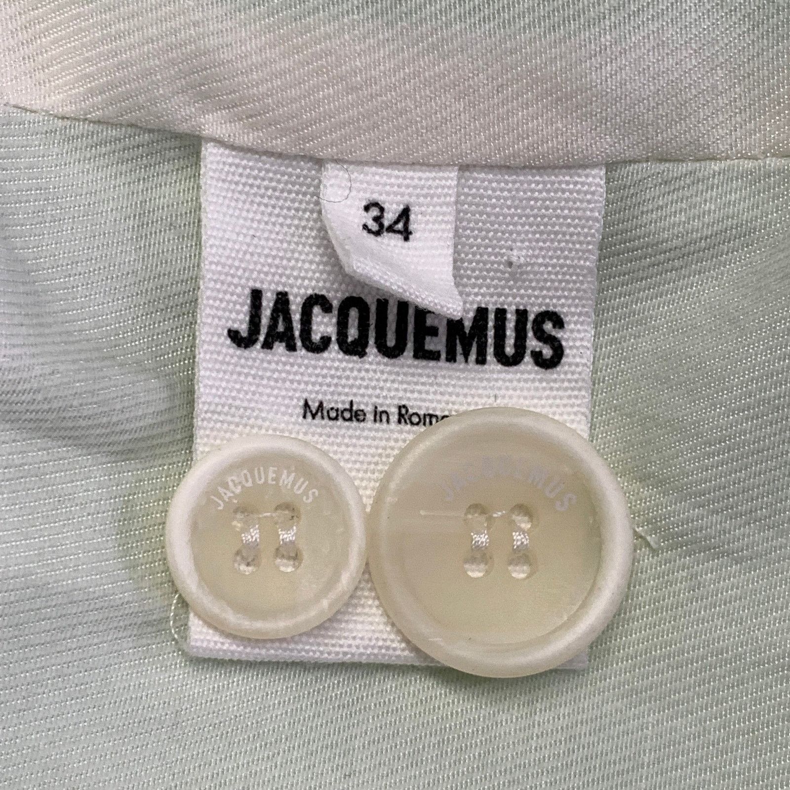 Jacquemus S Le Splash Green White Viscose Silk Double Breasted Blazer Size S / US 4 / IT 40 - 12 Thumbnail