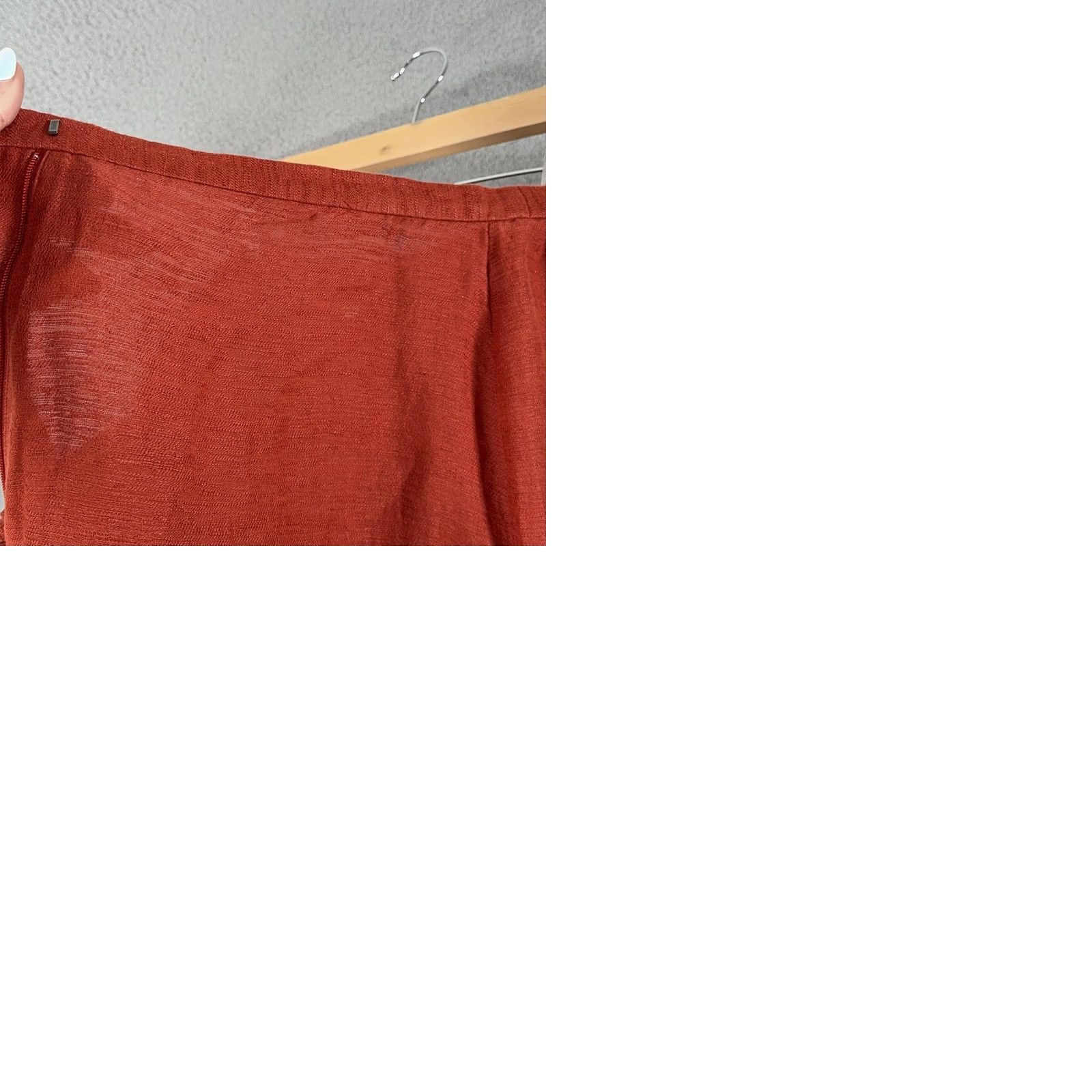 Eileen Fisher Eileen Fisher Pants Women's Large Burnt Orange Linen Blend Cropped Wide Leg Relaxed Pull On Casual Size 36" / US 14 / IT 50 - 9 Thumbnail