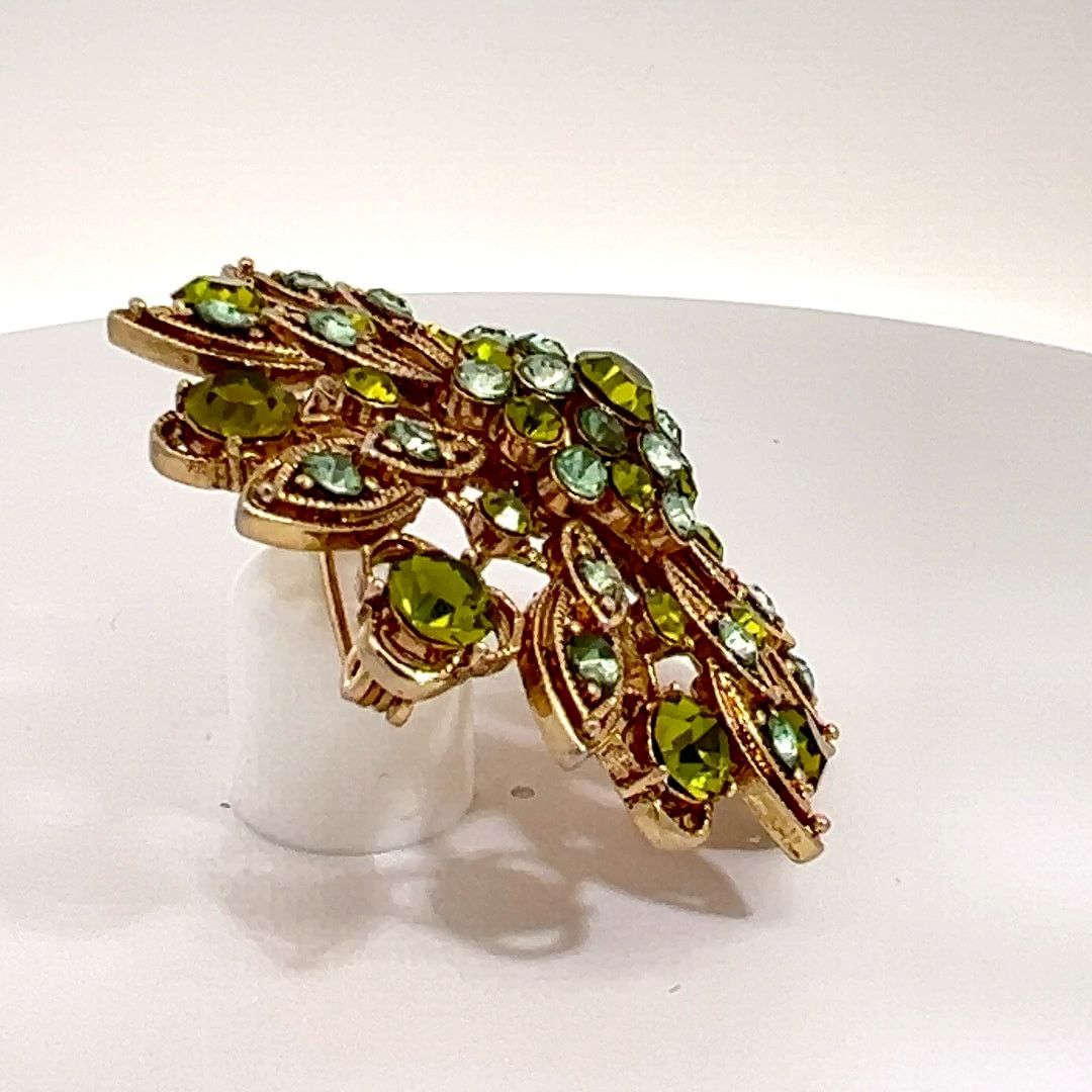 & Other Stories Liz Claiborne LC Green Blue Rhinestone Brooch Size ONE SIZE - 9 Thumbnail
