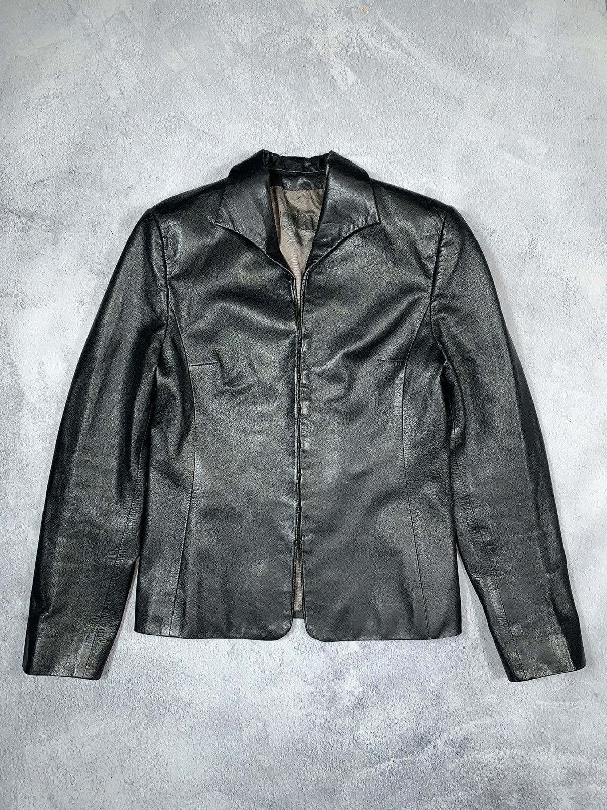 Vintage Vintage 90s Japan leather blazer jacket AvantGarde bondage Size S / US 4 / IT 40 - 1 Thumbnail