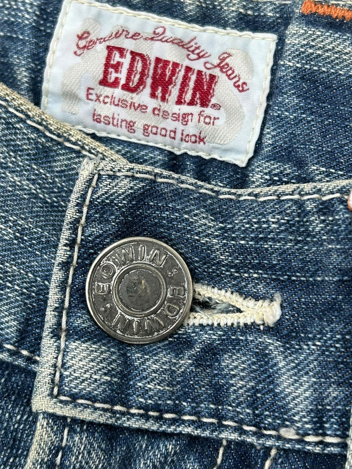 Vintage Edwin XV Mud Washed Patina Clawn Mark Whiskering