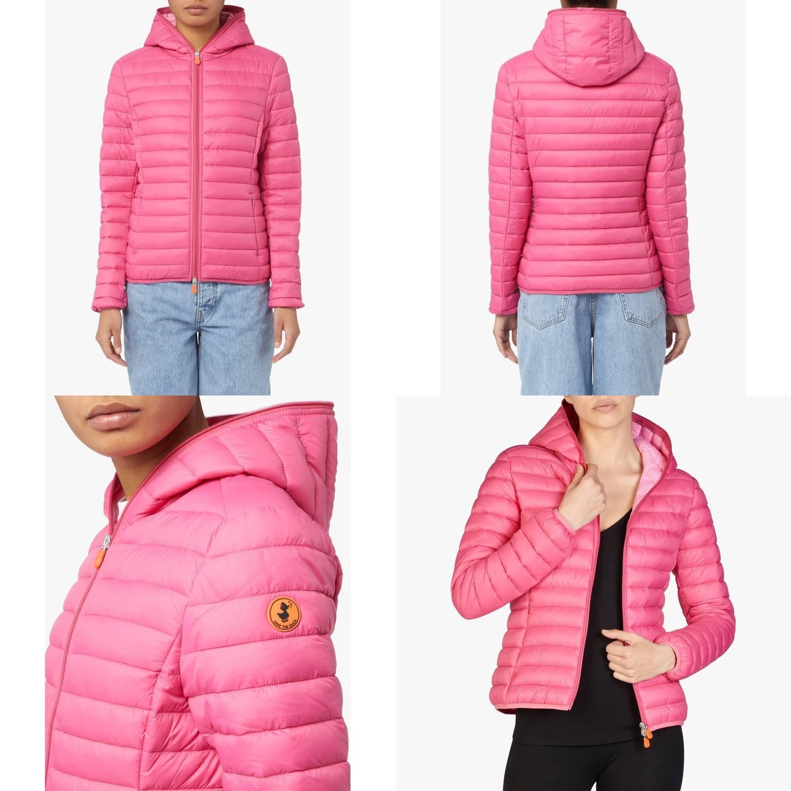 Save The Duck Save The Duck Daisy Hooded Puffer Ultra Light Jacket Rosa Pink Women's XL Hoodie Jacket Pink Size XL / US 12-14 / IT 48-50 - 9 Thumbnail