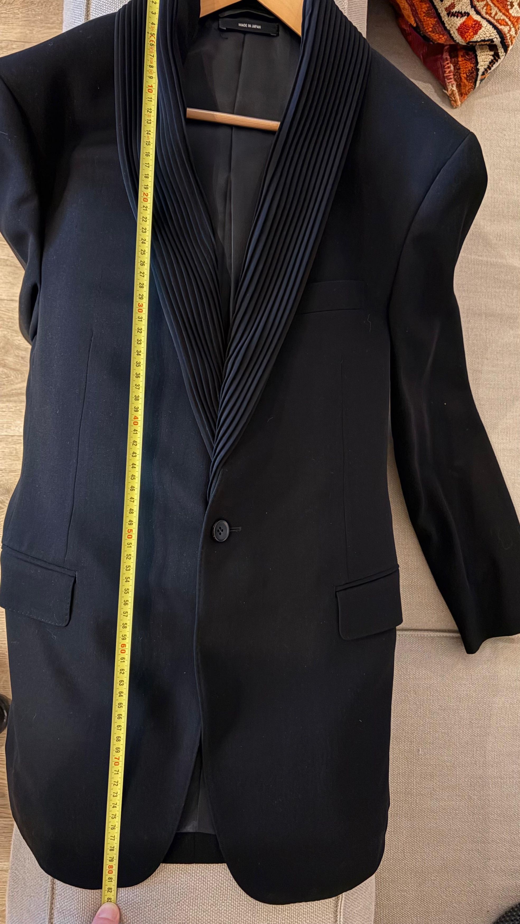 Issey Miyake Issey Miyake Black Blazer With Pleated Collar/Lapel Size 52L - 6 Thumbnail