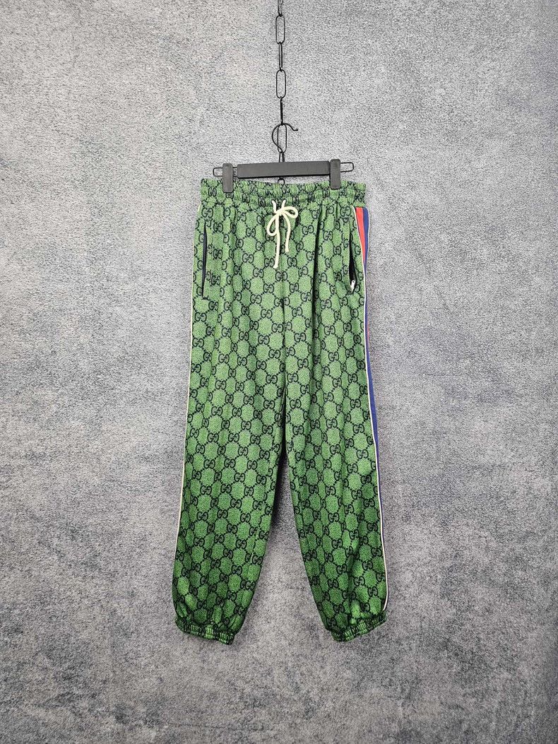 Gucci Gucci Full Print Casual Pants in Green Size US 32 / EU 48 - 1 Thumbnail