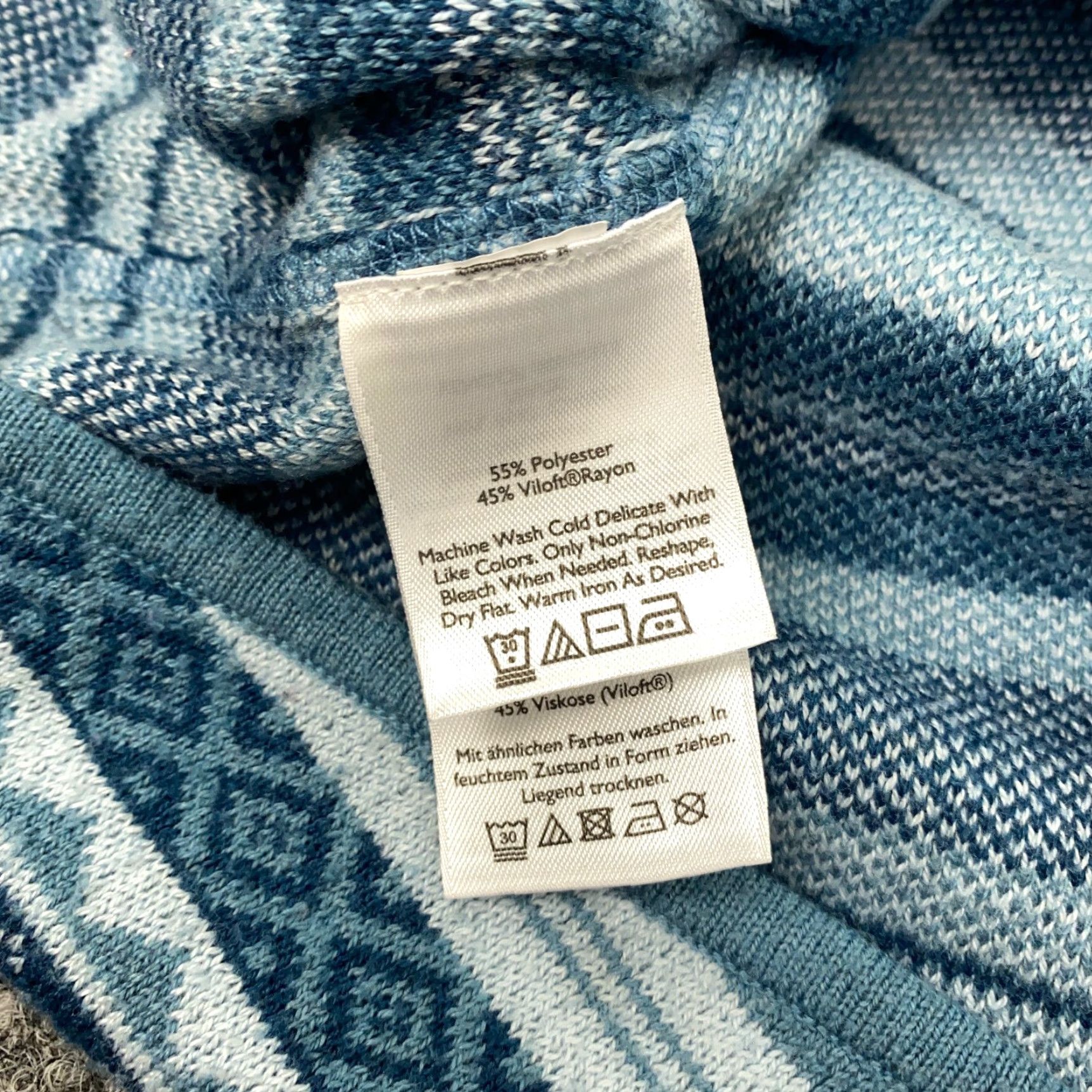 Eddie Bauer Eddie Bauer Sweater Womens Large Blue Fair Isle Striped 1/4 Zip Mock Neck Pullover Casual Size L / US 10 / IT 46 - 4 Thumbnail