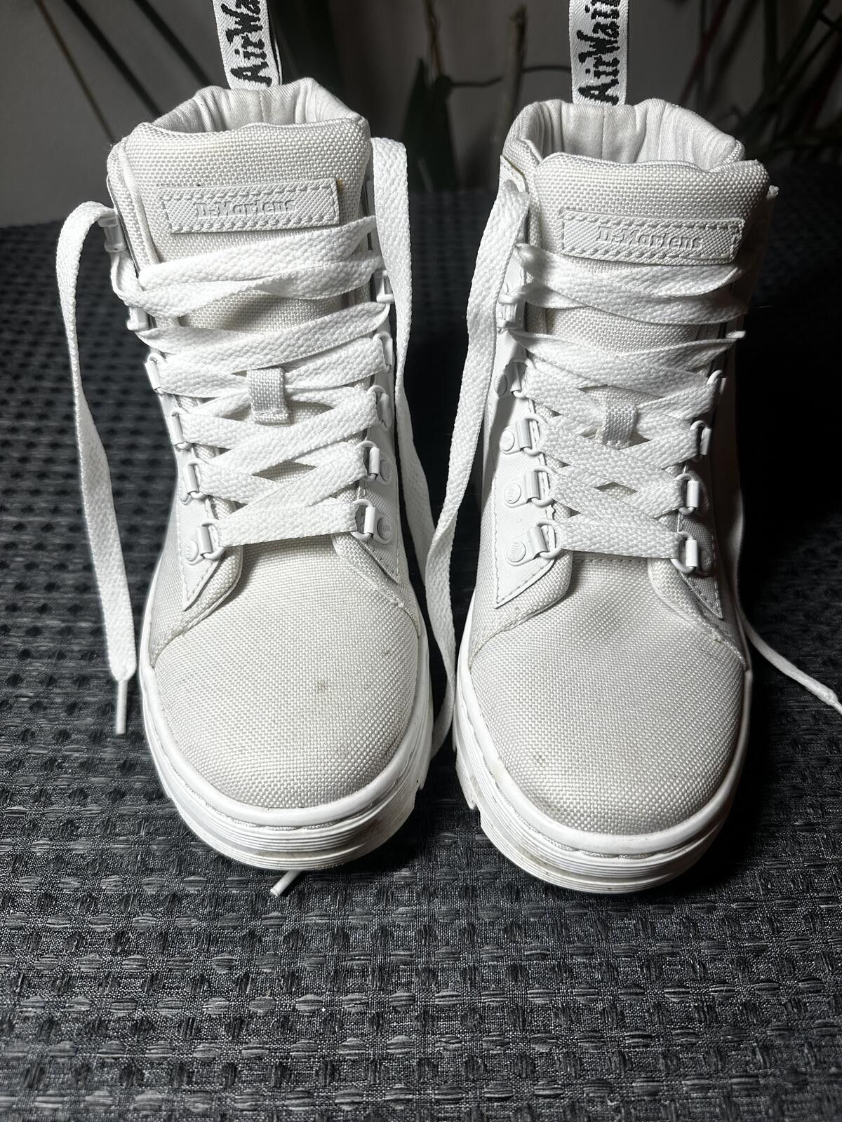 Dr. Martens White Doc Marten Airwair Canvas Combat Boots Size US 6 / EU 39 - 2 Thumbnail