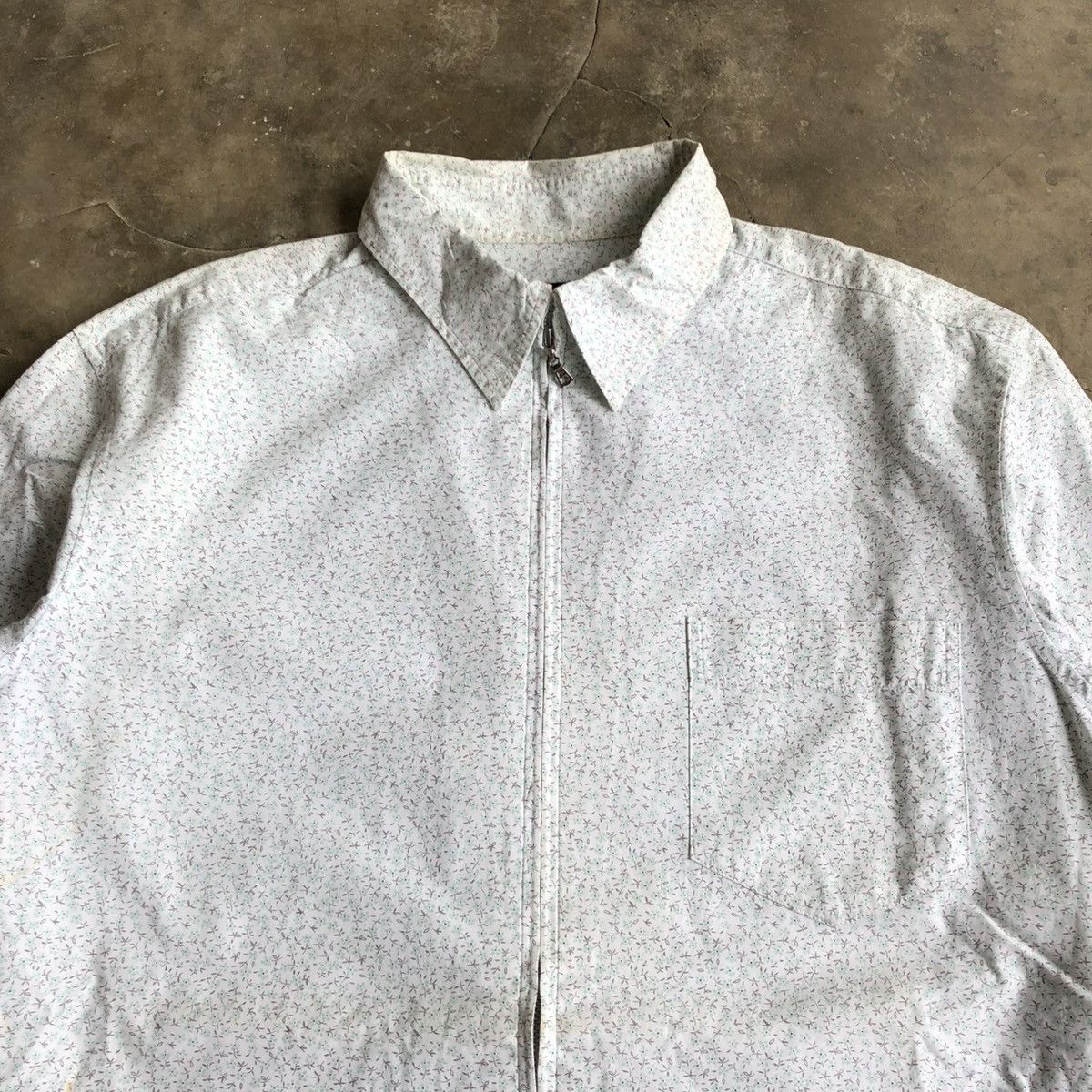 Issey Miyake 2000s Comme Ca Ism Motif Zipper Jacket White Designer Size US L / EU 52-54 / 3 - 6 Thumbnail