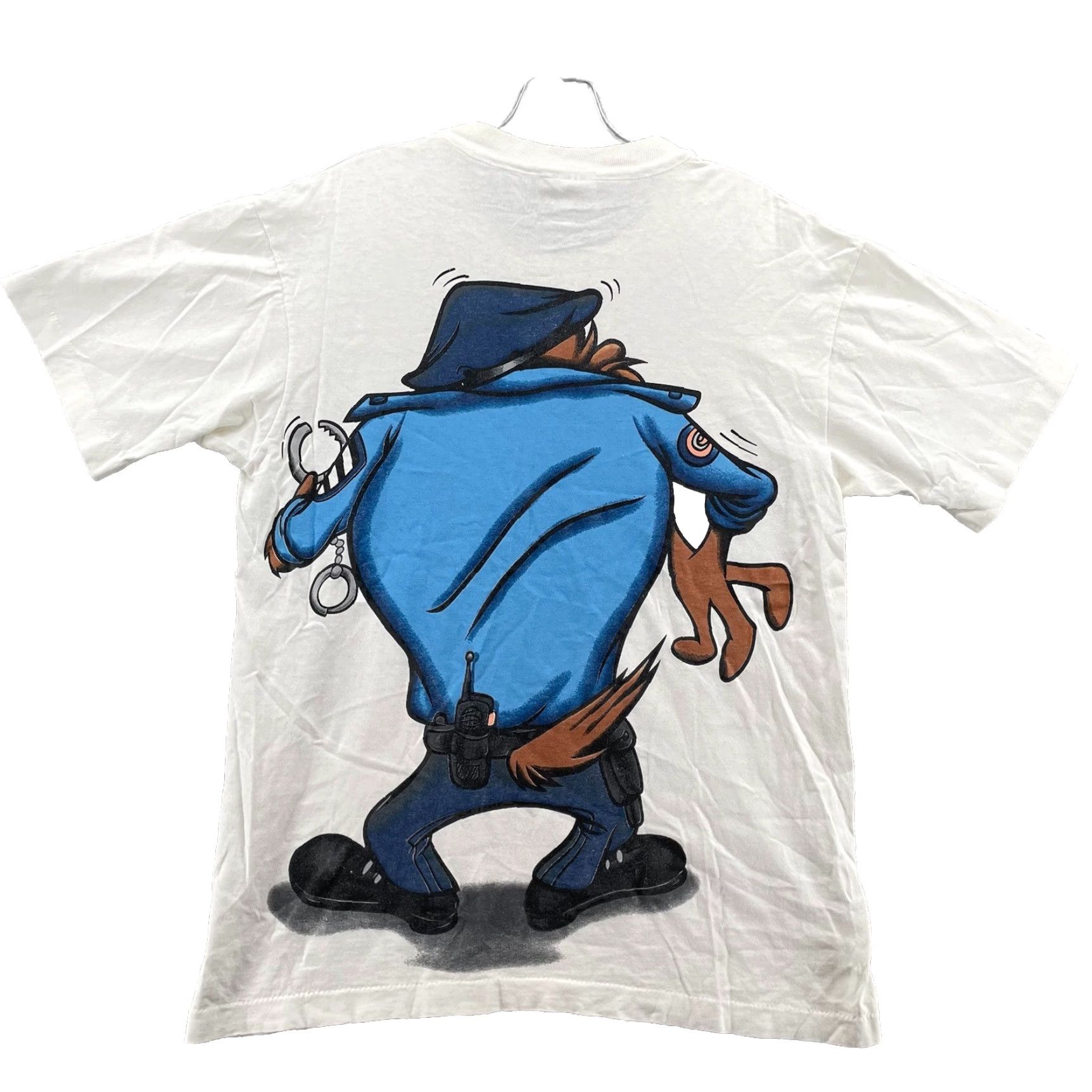 Anvil VINTAGE Looney Tunes T-Shirt Mens Medium Taz Policeman White 1994 90s Graphic Print Single Stitch USA Shirt Mens Size US M / EU 48-50 / 2 - 2 Thumbnail
