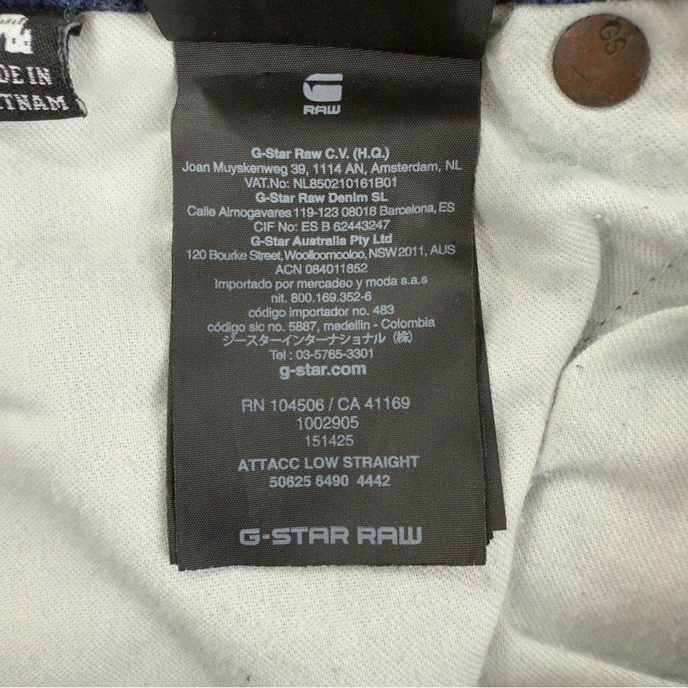G-Star G-Star Men's Sz 42x31 Attacc Low Straight Leg Jeans Button Size US 42 / EU 58 - 3 Thumbnail