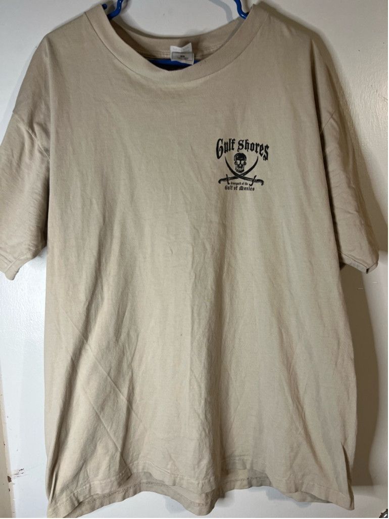 Fruit Of The Loom Men's Gulf Shores Graphic T-Shirt Size L Beige Size US L / EU 52-54 / 3 - 1 Thumbnail