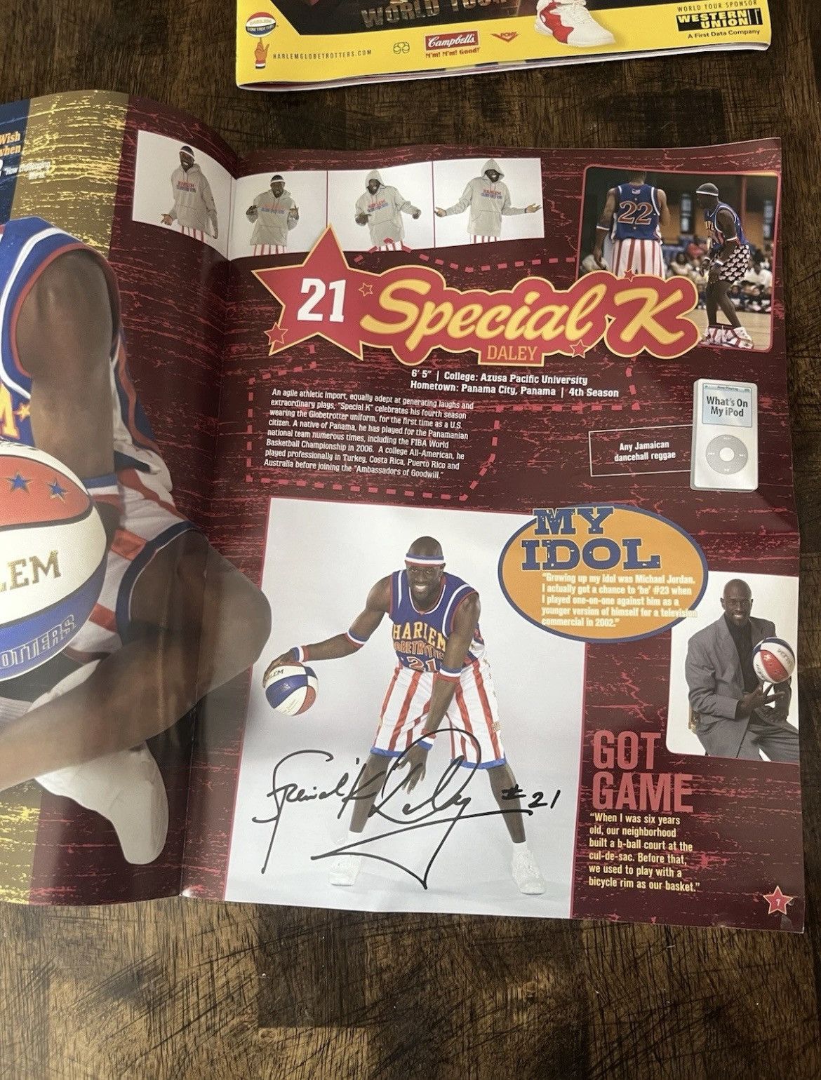 Harlem Globetrotters RARE Harlem Globetrotters SIGNED Flight Time Gaffney +15 Size ONE SIZE - 3 Thumbnail