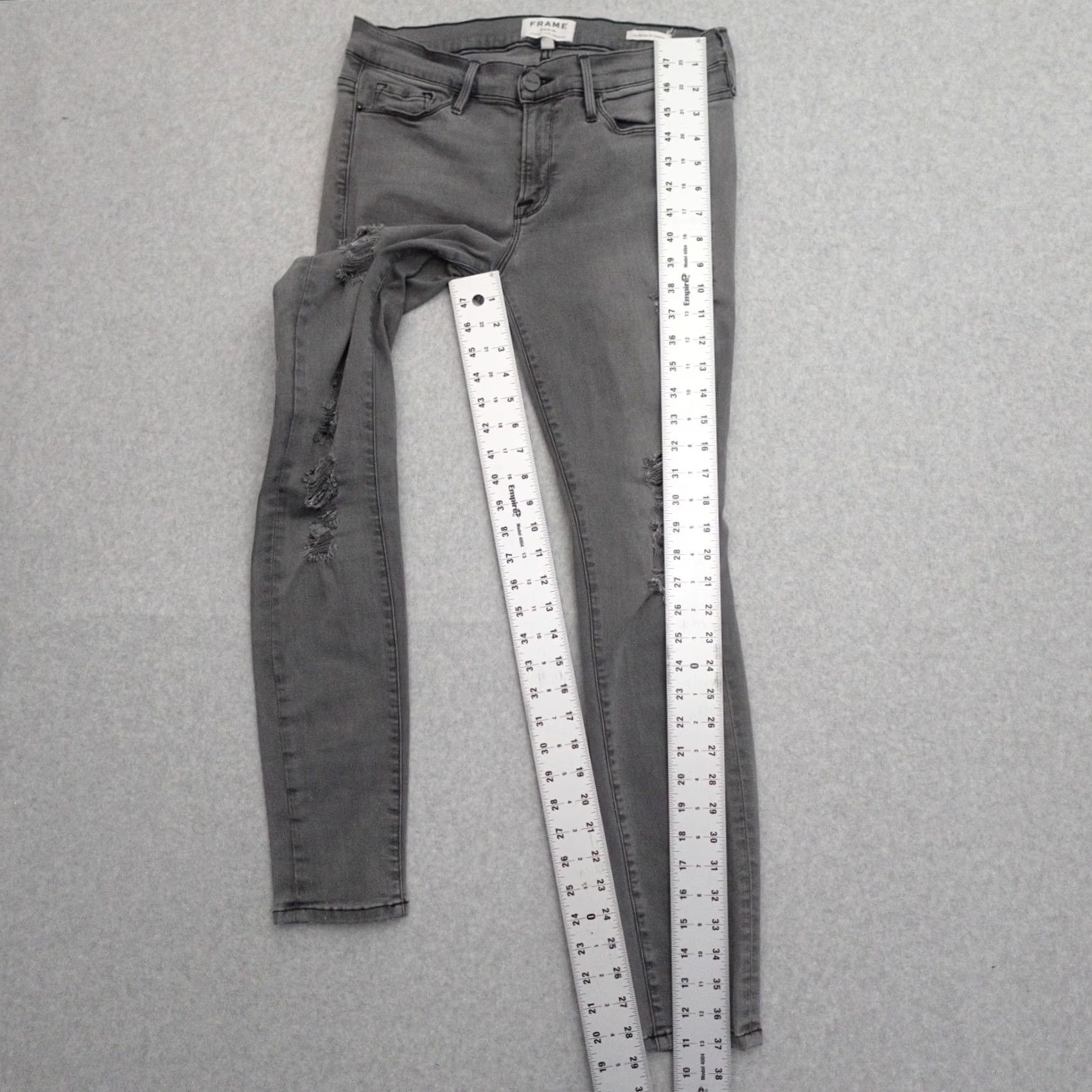 Frame FRAME Jeans Womens Size 30 Gray Le Skinny de Jeanne Stretch Distressed Size 30" / US 8 / IT 44 - 4 Thumbnail