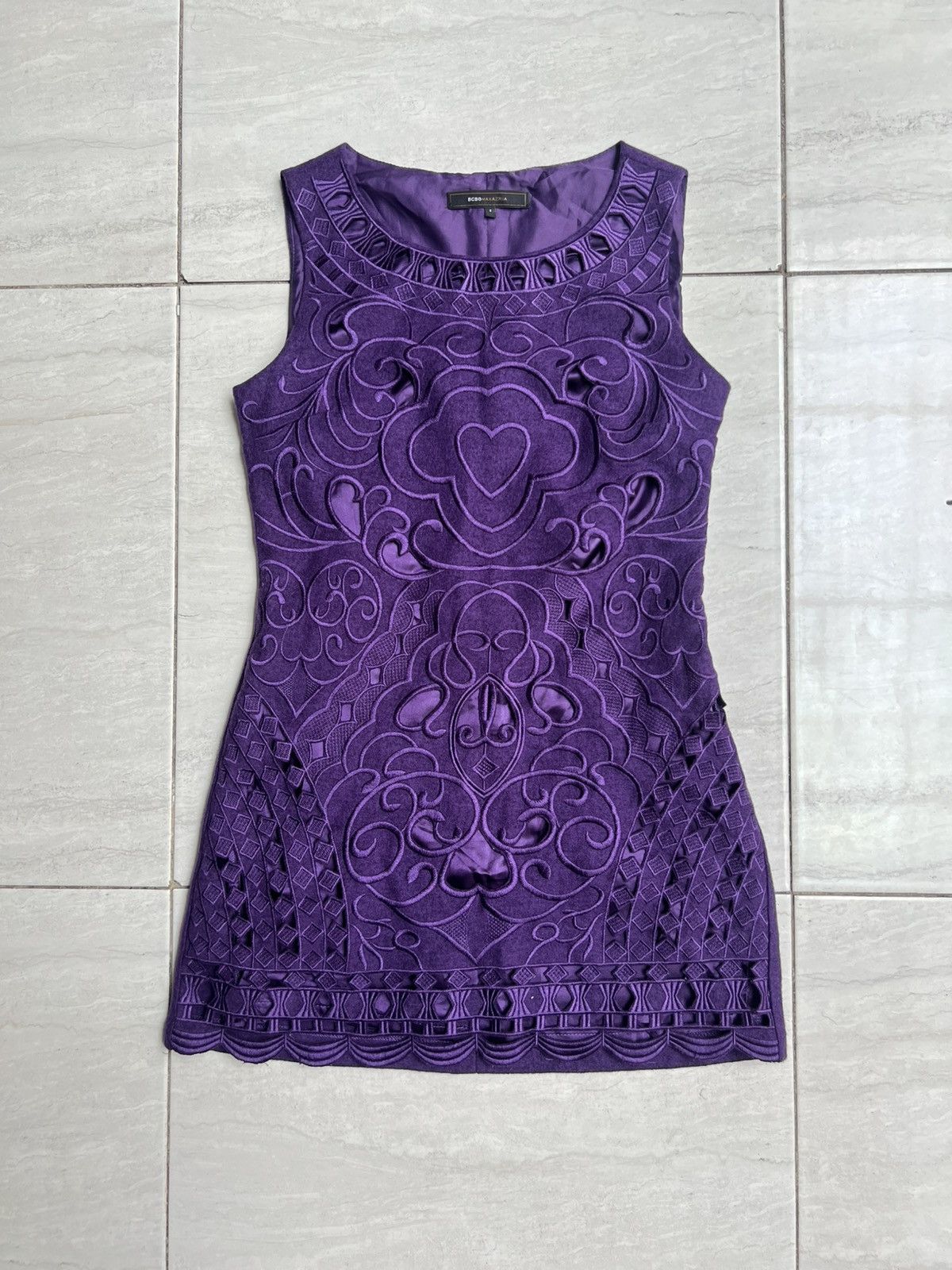 Bcbgmaxazria BCBG MAX AZRIA Purple Mini Dress Size XS / US 0-2 / IT 36-38 - 11 Thumbnail