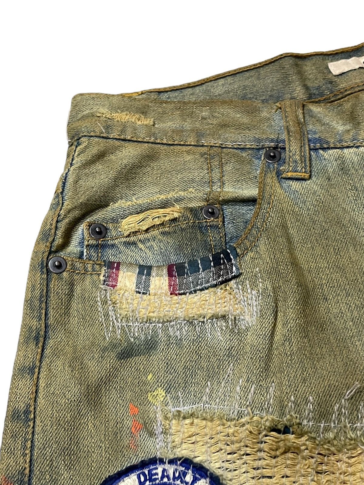 Japanese Brand × Junya Watanabe Junya Watanabe Style Patch Work Mud Wash Trompel’oiel Jeans Size US 30 / EU 46 - 17 Thumbnail