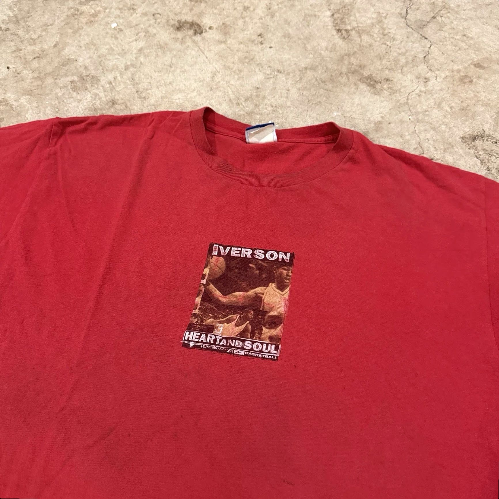 Reebok VINTAGE Reebok Shirt Mens XL Red The Answer Distressed Limited Edition 90s Retro Sports City Classic Size US XL / EU 56 / 4 - 5 Thumbnail