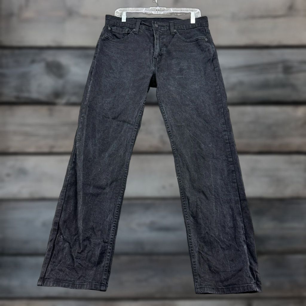 Levi's Levis 505 Jeans Mens 32x29 Black Regular Fit Straight Leg Dark Wash Stretch Size US 32 / EU 48 - 1 Thumbnail