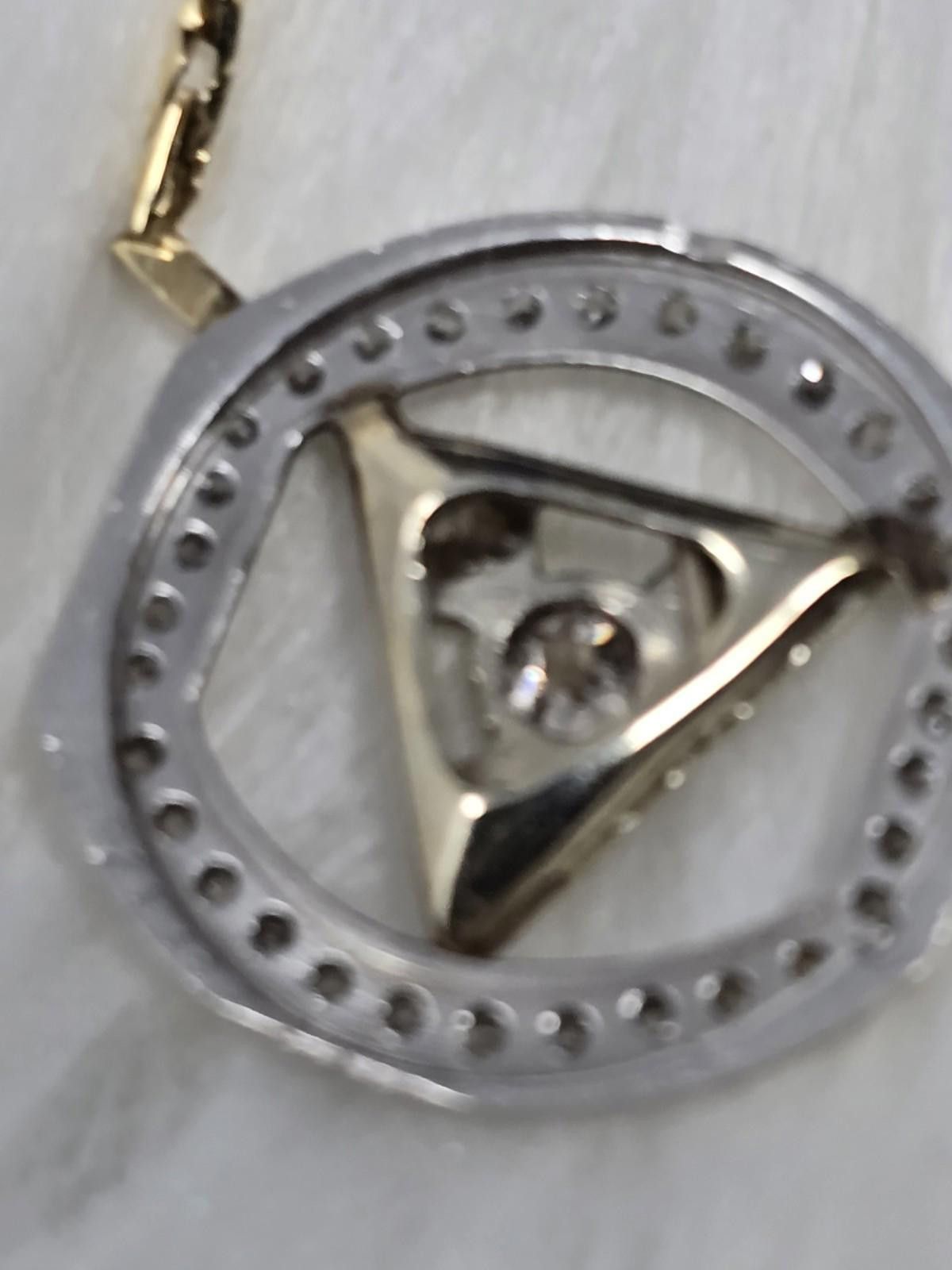 Antique Rivet Vtg 14k White Gold Art Deco Diamond Lavaliere Necklace Size ONE SIZE - 8 Thumbnail