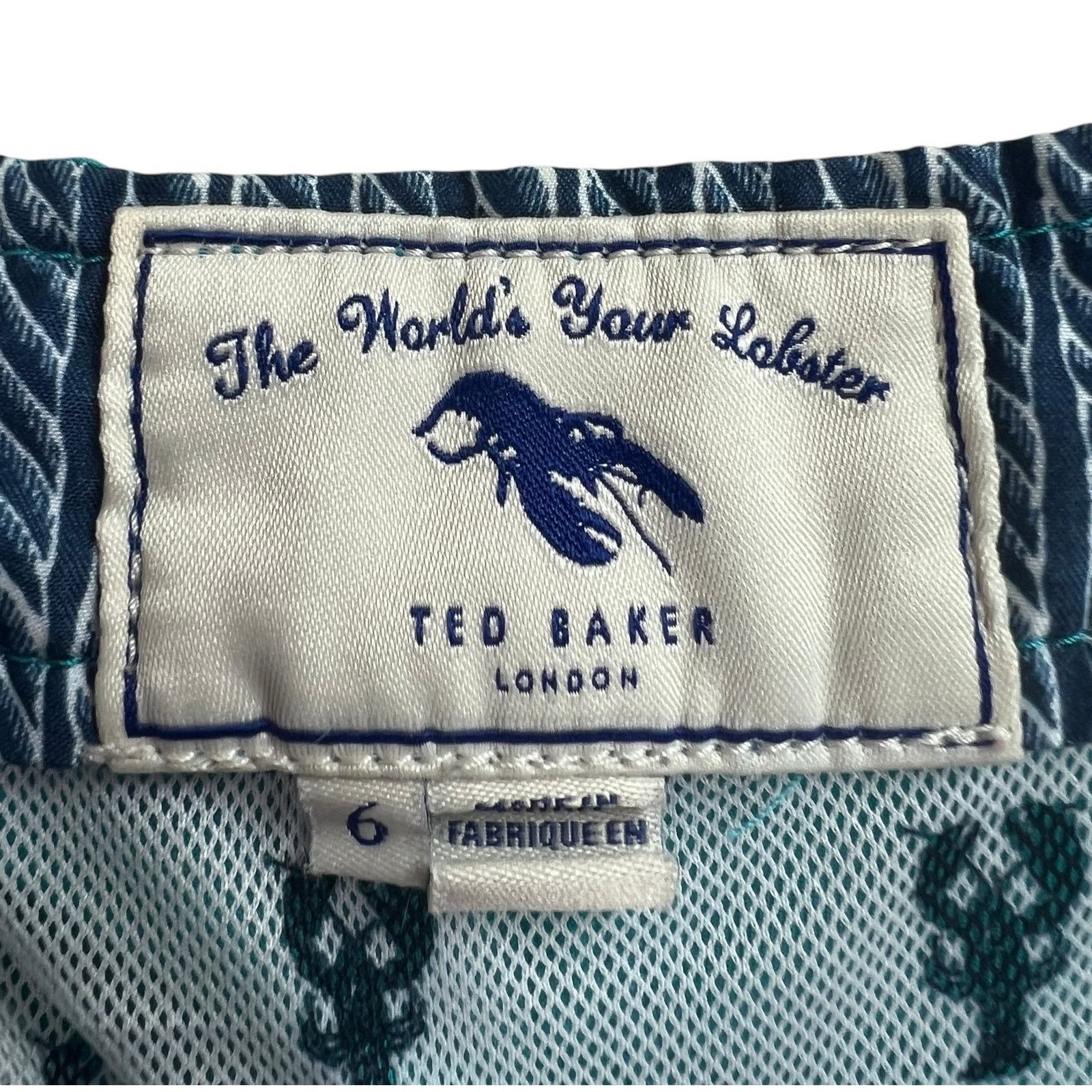 Ted Baker Ted Baker London Teal White Lobster Swim Shorts 6 (XXL) Size US 40 / EU 56 - 2 Thumbnail