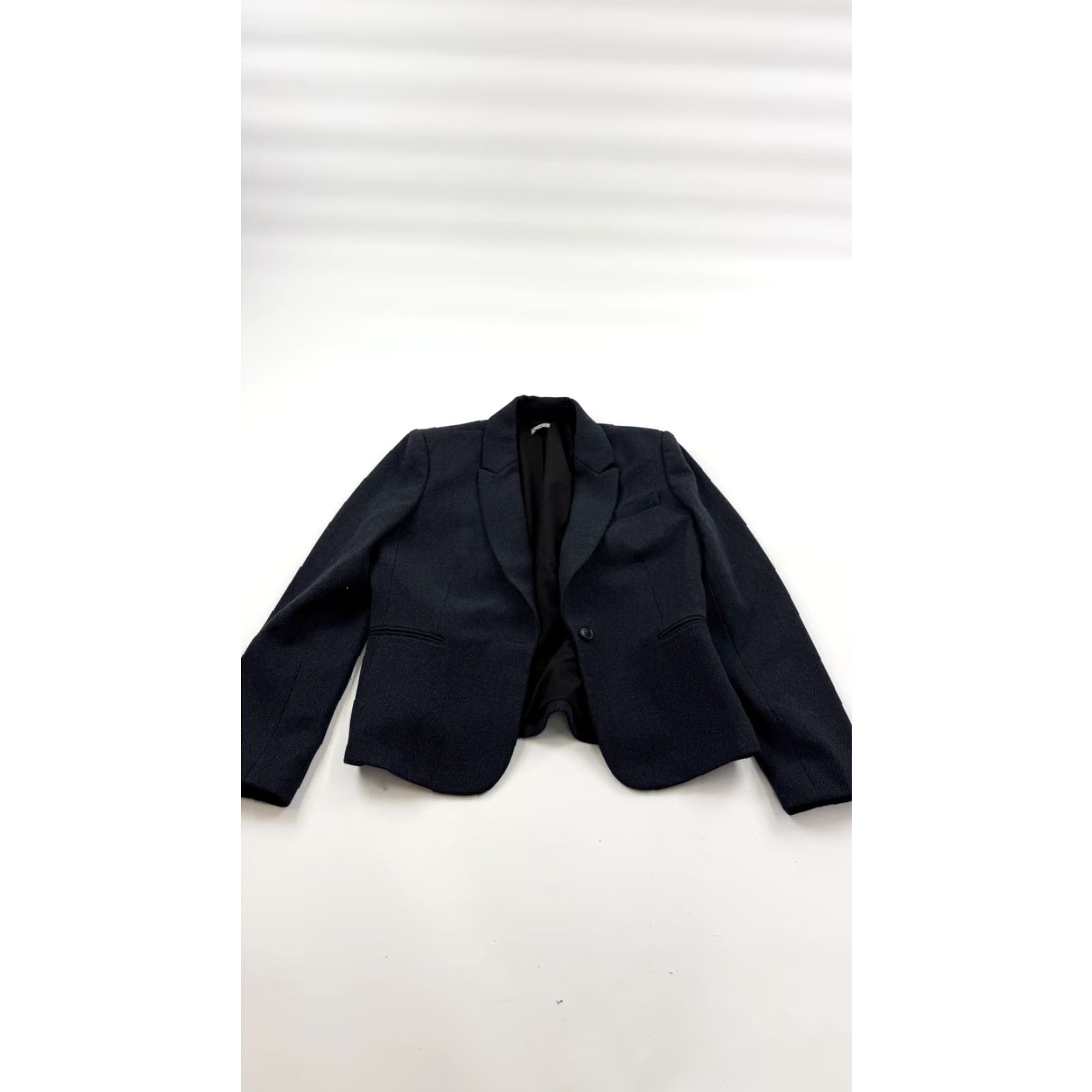 Cremieux Cremieux Blazer Womens 10 Navy Blue Herringbone Elbow Patch Wool Blend Jacket Shirt? Size L / US 10 / IT 46 - 2 Thumbnail