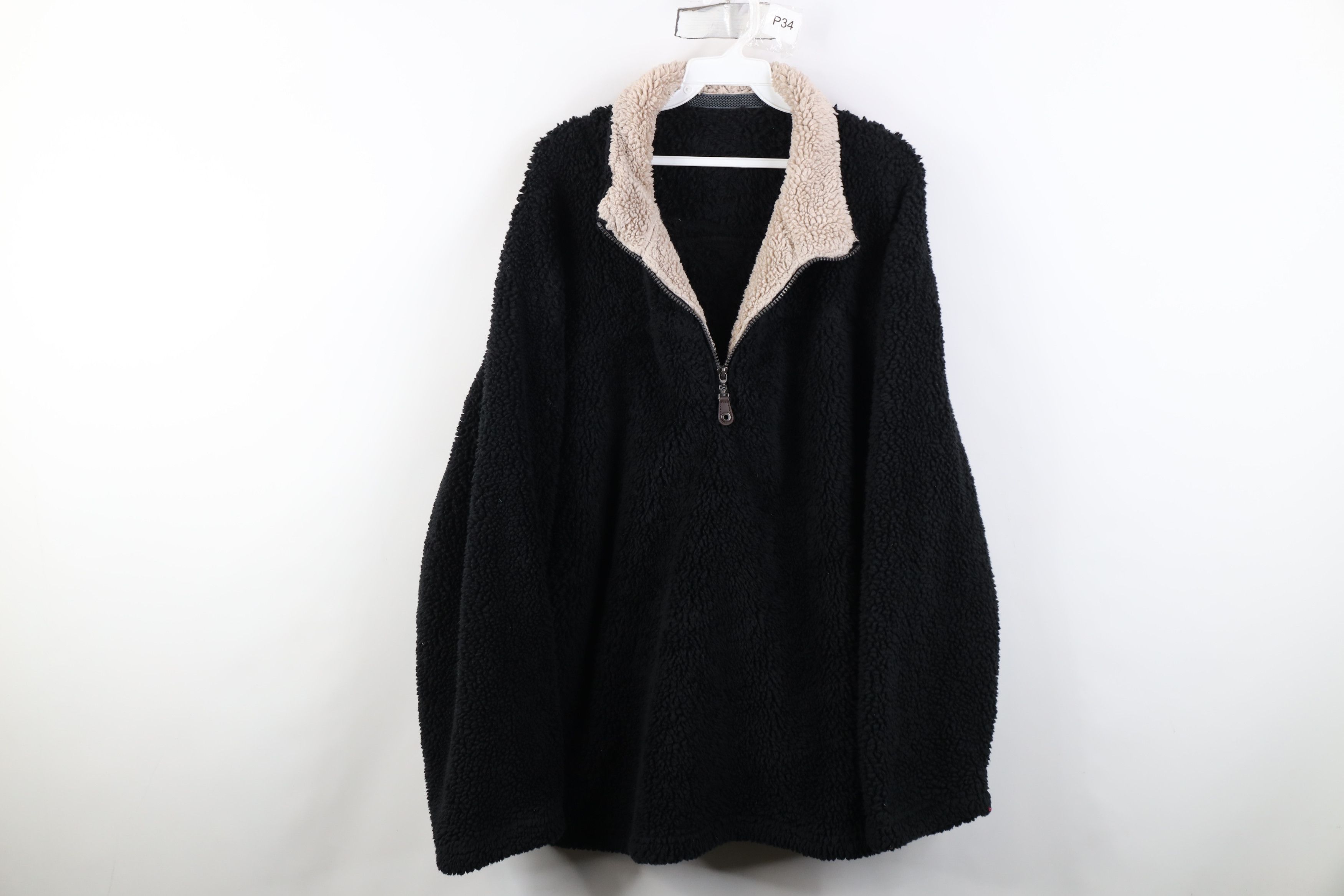 Vintage Vintage Y2K Streetwear Pile Fleece Pullover Sweater Black Size US XL / EU 56 / 4 - 1 Thumbnail