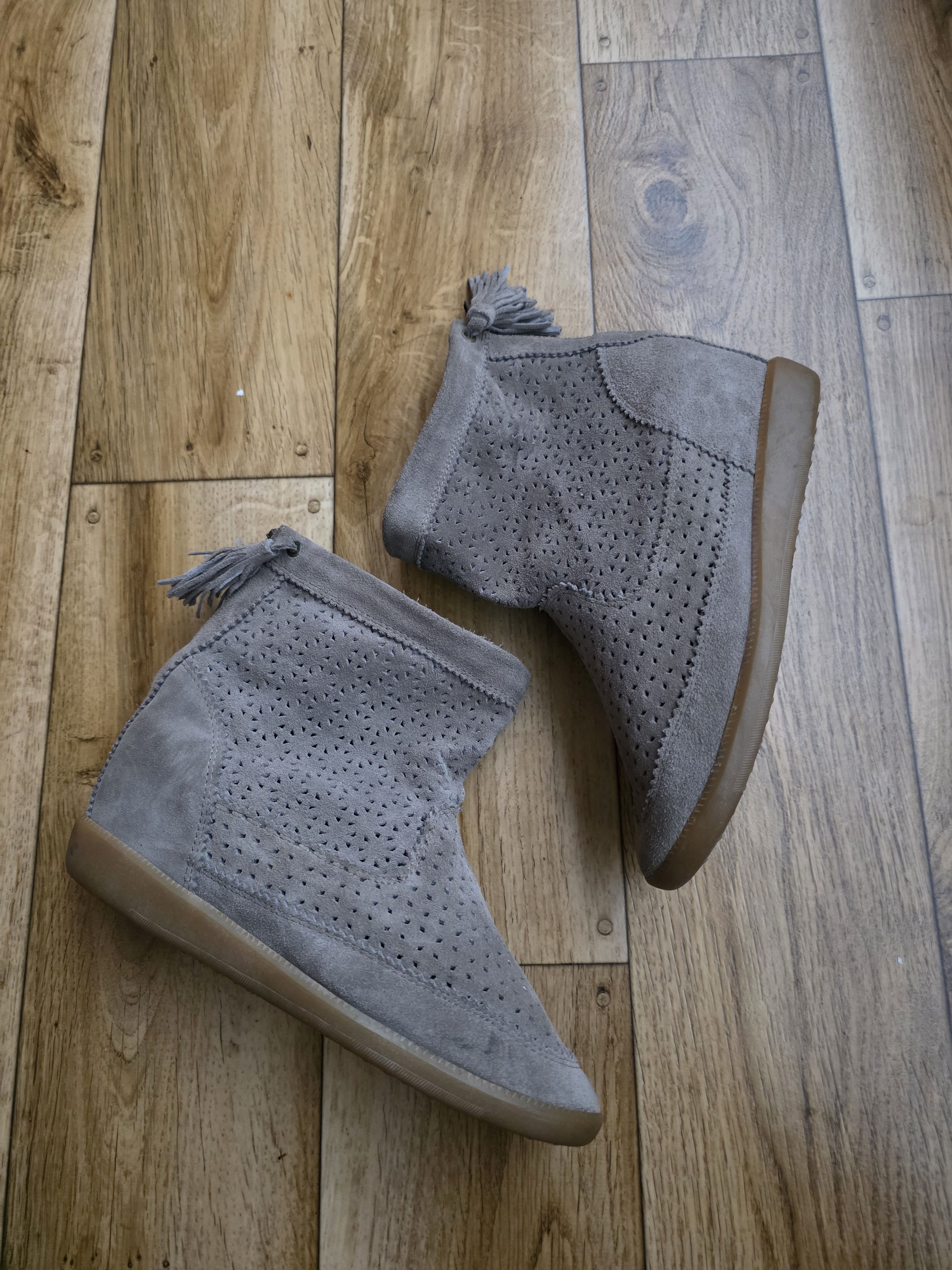 Isabel Marant × Isabel Marant Etoile × Vintage Isabel Marant Cutout Beslay Wedge Ankle Boots Size US 10 / IT 40 - 9 Thumbnail