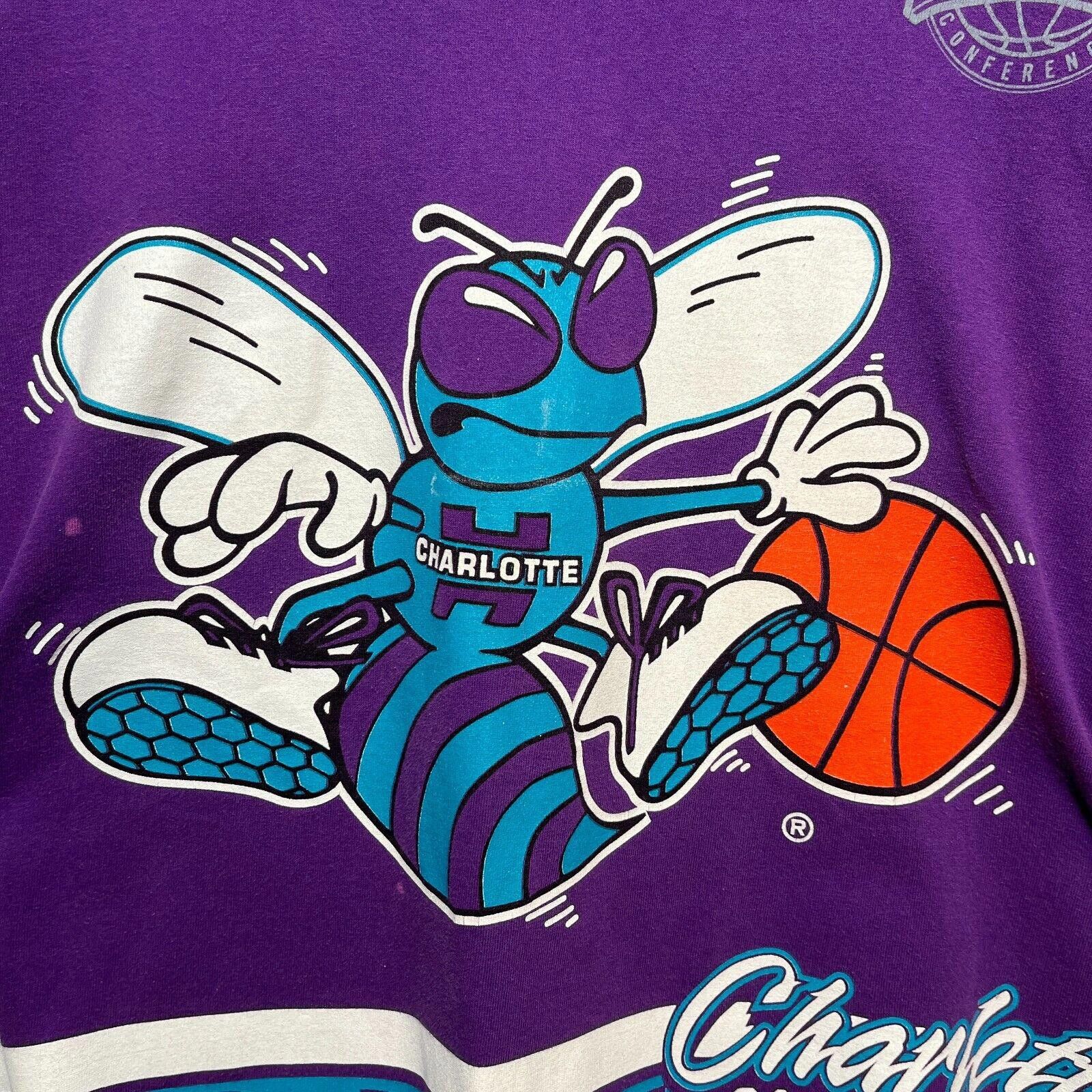 Salem Sportswear × Vintage Vintage 90s NBA Charlotte Hornets Salem T-shirt XL Size US XL / EU 56 / 4 - 6 Thumbnail