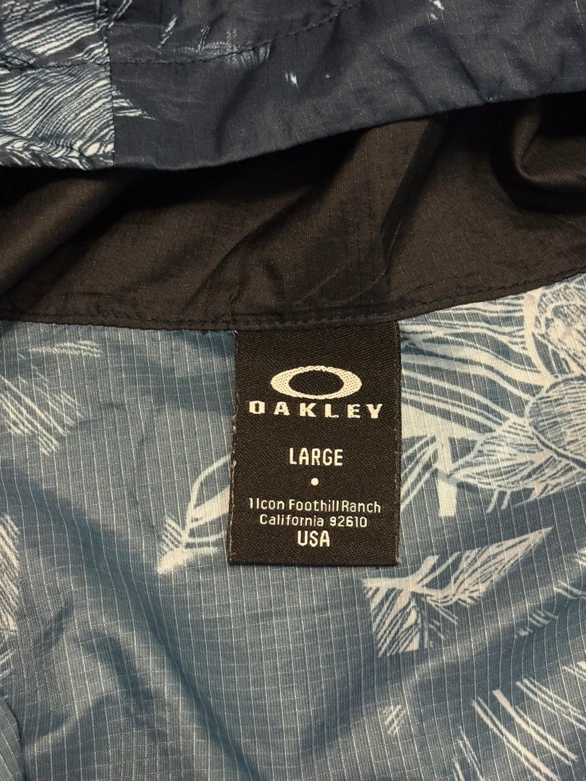Oakley Oakley blue tropical leaf wash windbreaker jacket Size US M / EU 48-50 / 2 - 5 Thumbnail