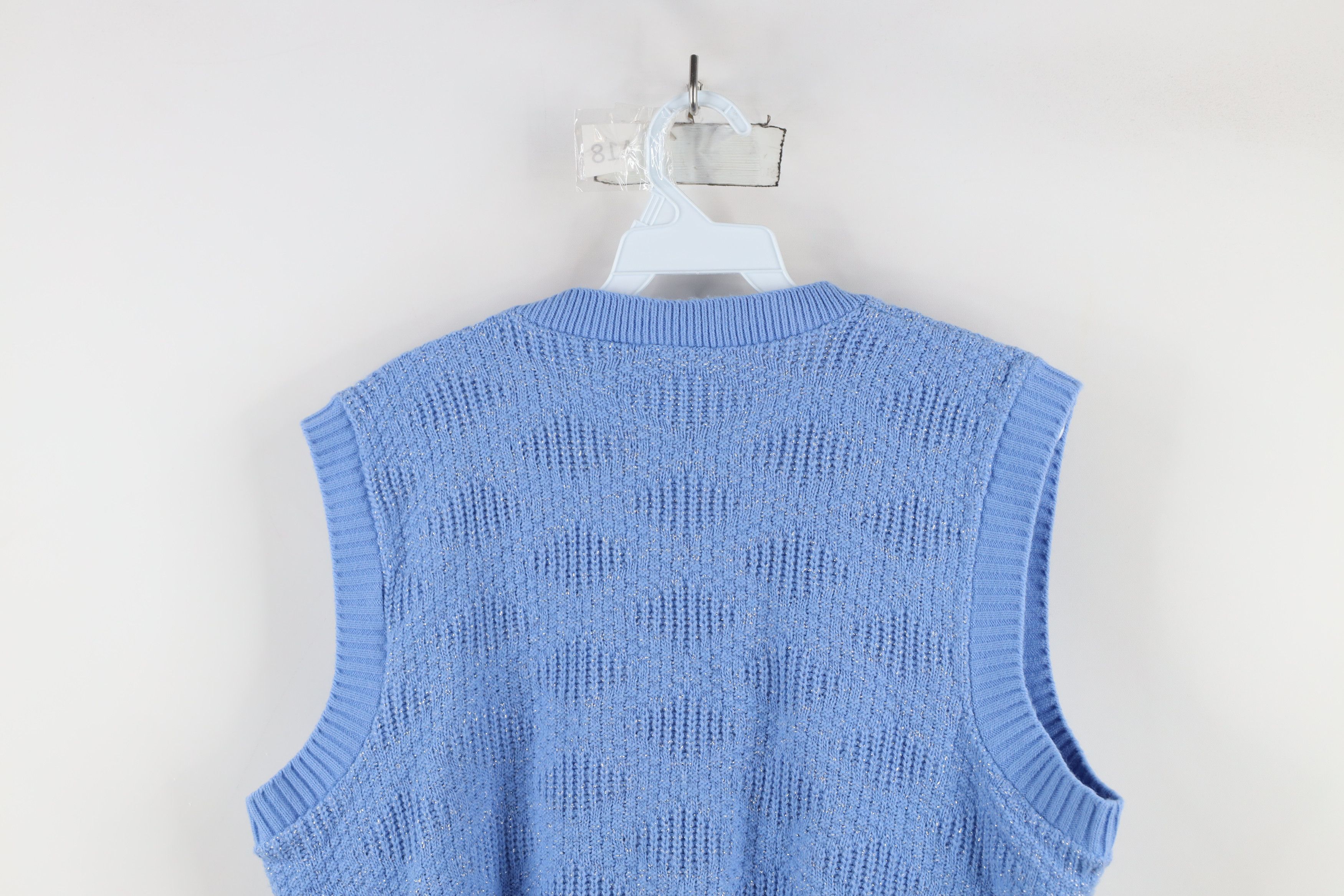 Vintage Vintage 90s Streetwear Ribbed Knit Cardigan Sweater Vest Size L / US 10 / IT 46 - 8 Thumbnail