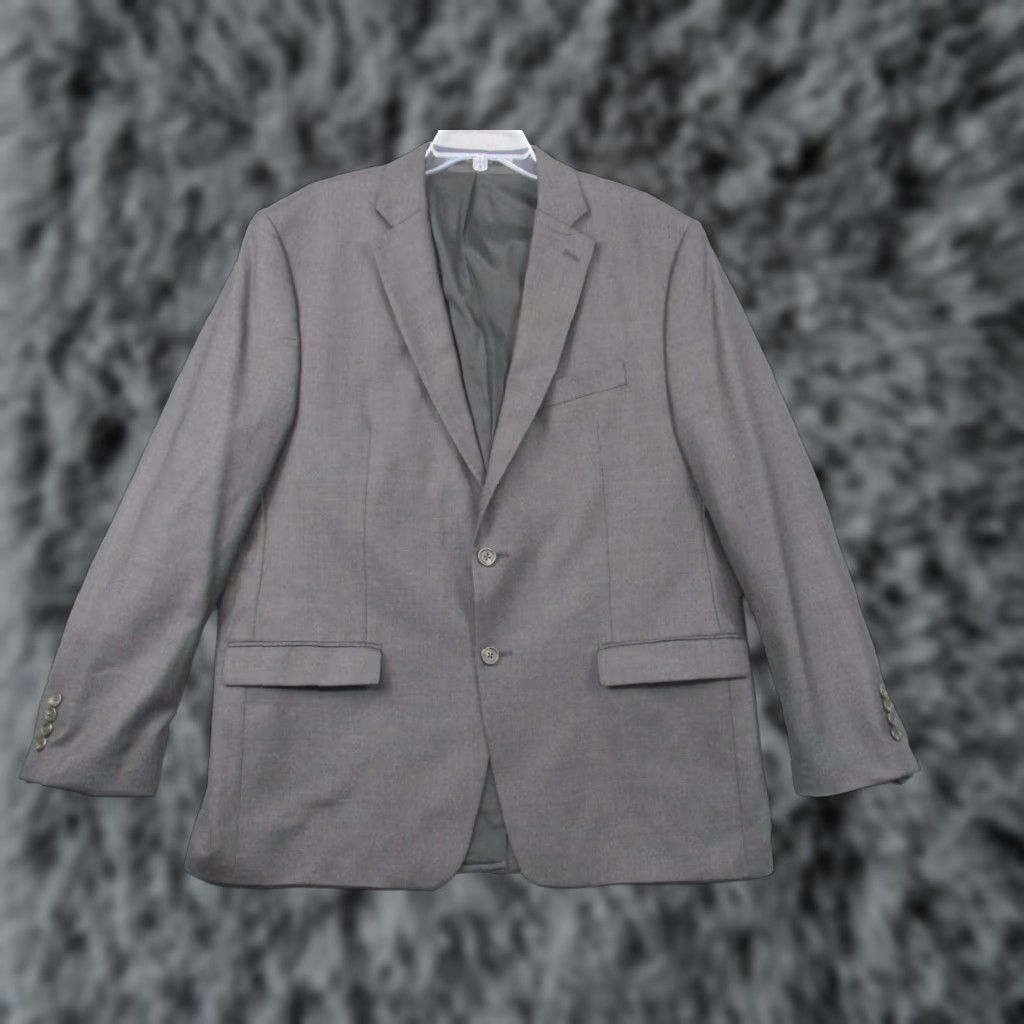 Ralph Lauren LAUREN RALPH LAUREN Wool Blazer Sport Jacket 46R Dark Gray Mens Blazer Notch Lapel Single-Breasted Two-Button Front 46 Chest 46R) Size 46R - 1 Thumbnail