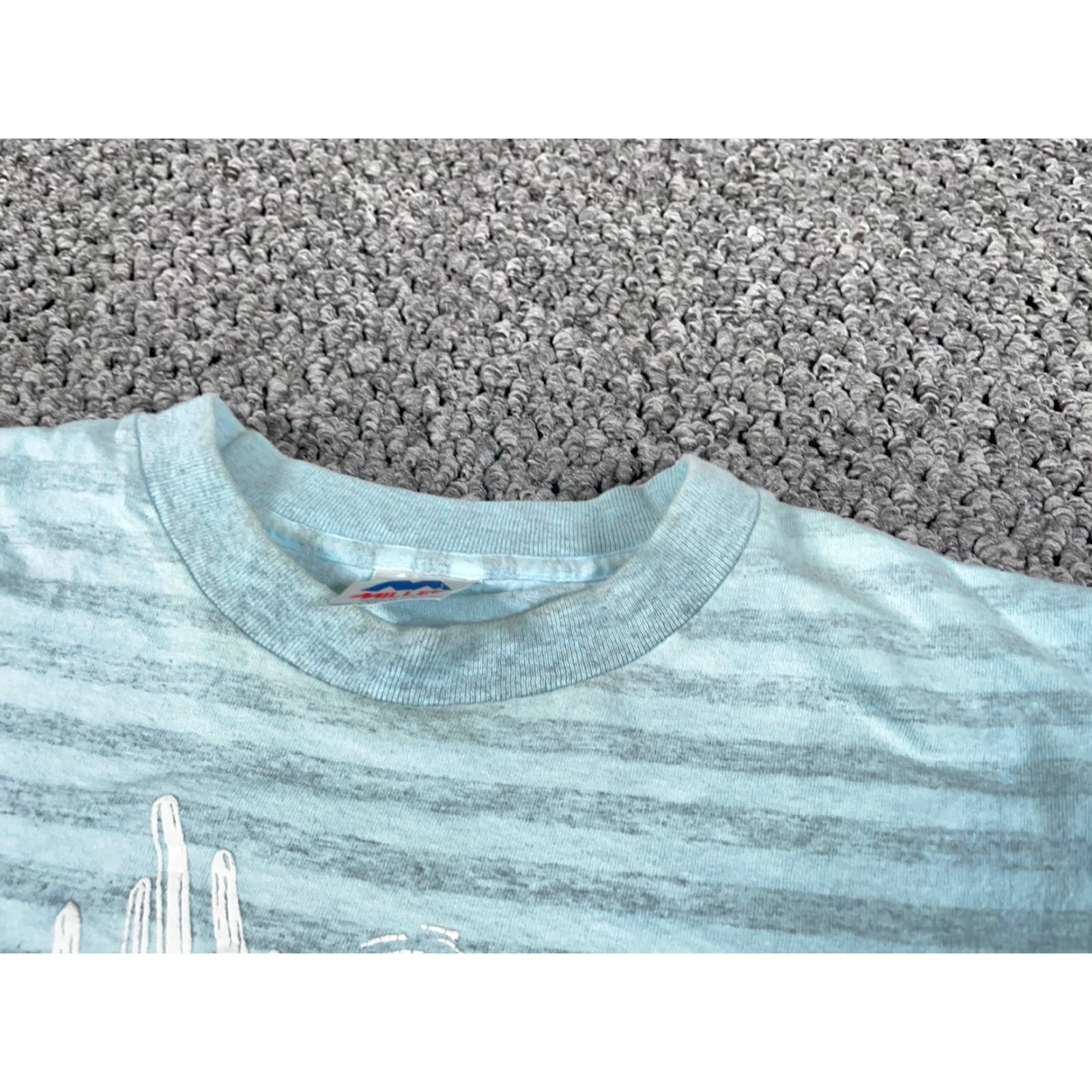 Vintage VINTAGE Miller Houston T-Shirt Adult XL Blue Striped Puff Print 90s Graphic Tee Mens Size US XL / EU 56 / 4 - 5 Thumbnail