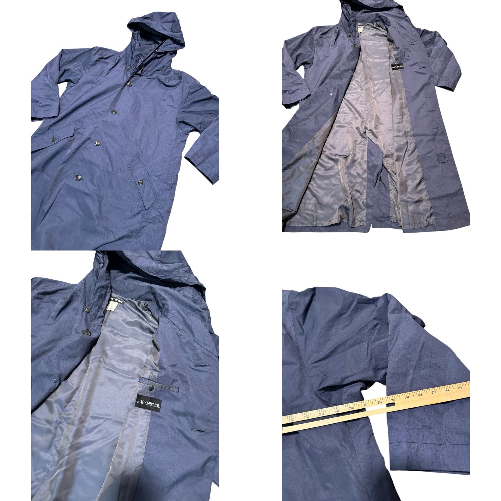 Issey Miyake Vtg ISSEY MIYAKE MEN Navy Nylon Windcoat Trench Coat Hooded ME29-FA011 M Oversized Jackets? Size M / US 6-8 / IT 42-44 - 9 Thumbnail