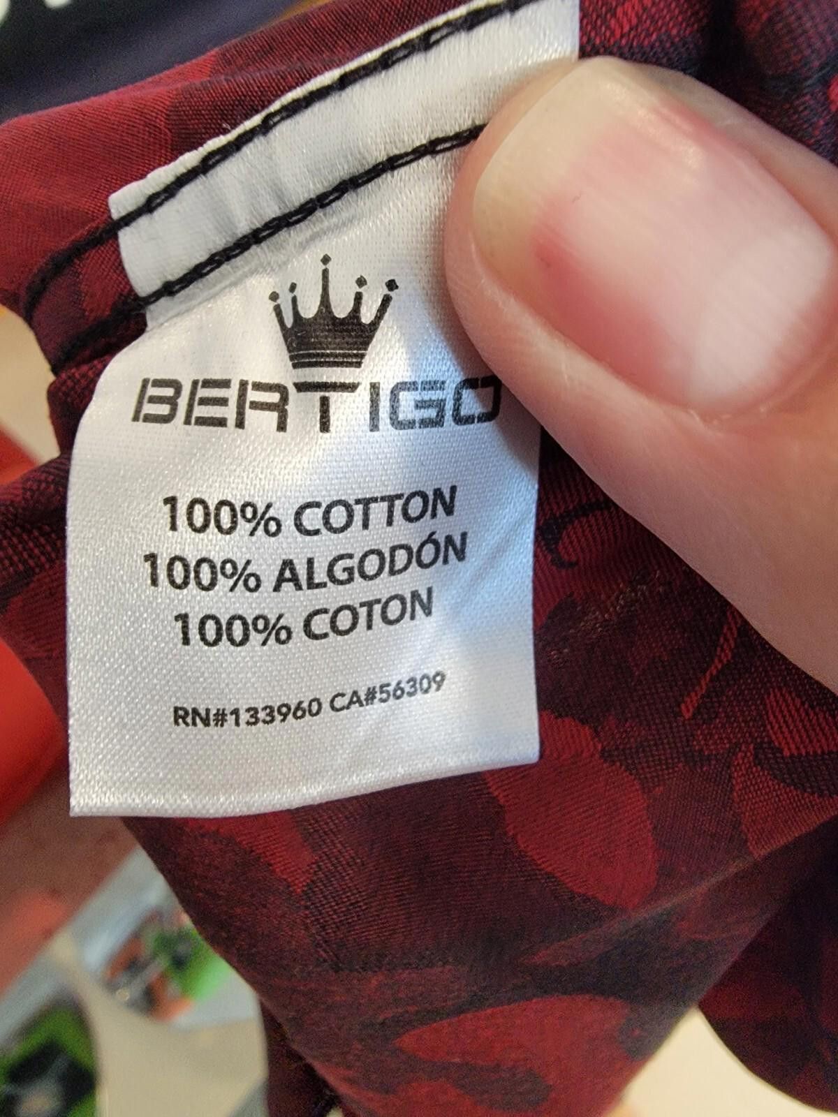 Other Vintage Bertigo Shirt Mens Button Up Red Dress Floral 2XL Size US XXL / EU 58 / 5 - 5 Thumbnail