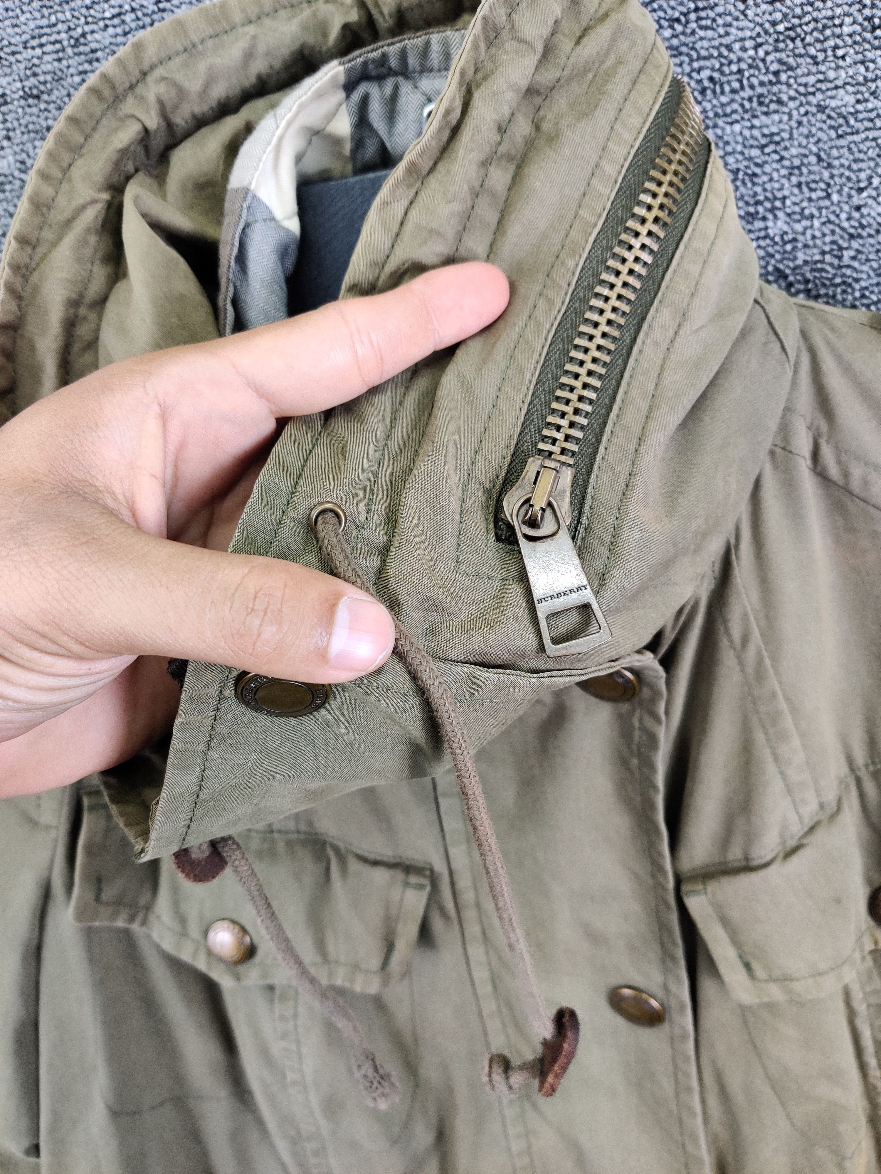 Burberry Rare 🔥 Vintage Burberry Brit Military Jacket Olive Green Size US M / EU 48-50 / 2 - 8 Thumbnail