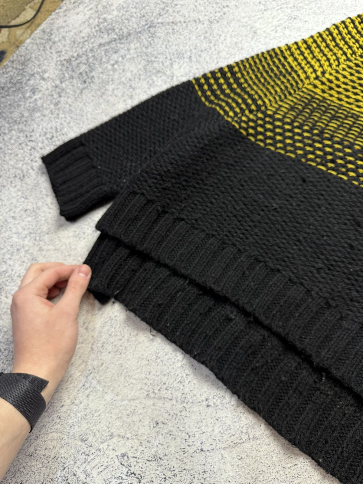 Cop Copine Cop. Copine Black/Yellow Chunky Knit Turtleneck Sweater Size ONE SIZE - 10 Thumbnail