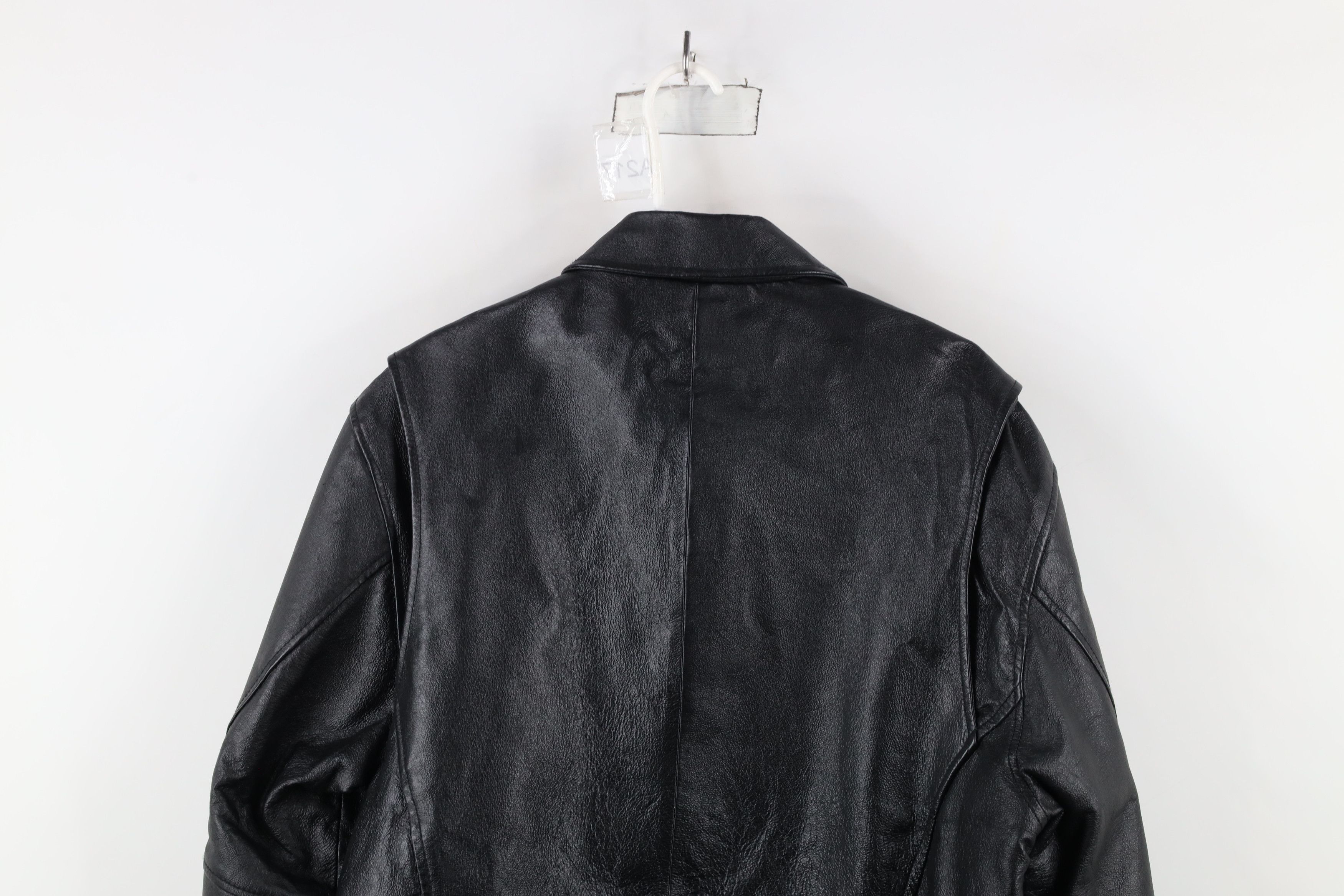 Vintage Vintage 90s Streetwear Leather Buckle Back Full Zip Jacket Size US L / EU 52-54 / 3 - 8 Thumbnail
