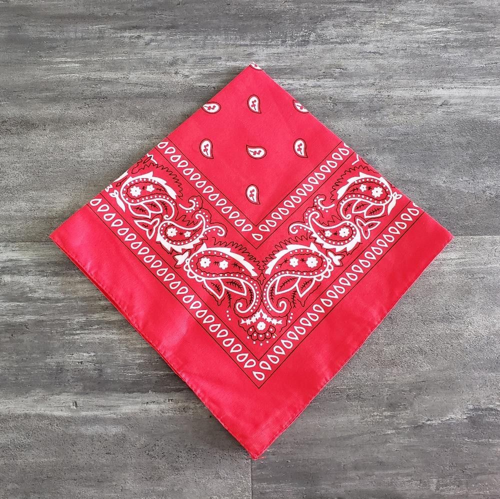 Designer Red Paisley Printed Classic Bandana Size ONE SIZE - 1 Preview